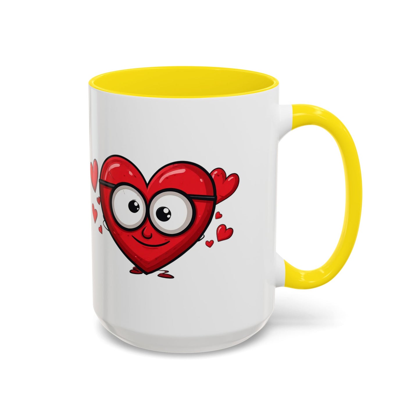 Cute Cartoon Heart Coffee Mug — Valentine Love Accent Mug (11/15oz)