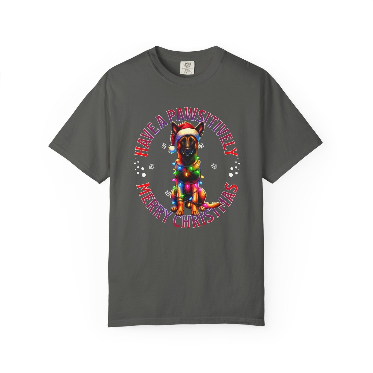 Christmas Malinois T-Shirt — "Have a Pawsitively Merry Christmas" Holiday Tee