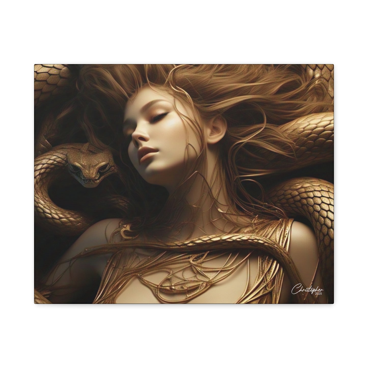 Goddess of Serpents Canvas Art - Stretched Matte Wall Decor