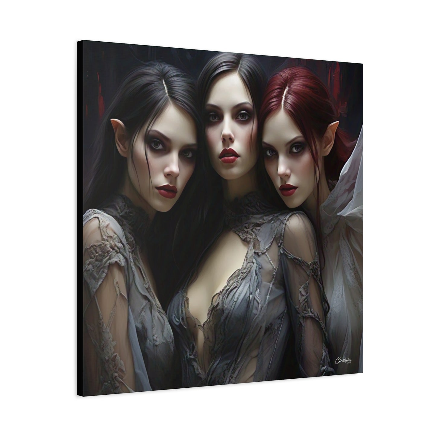 Gothic Wall Art Canvas, Fantasy Home Decor, Unique Gift for Halloween, Witchy Vibe Art, Dark Aesthetic Room Decor