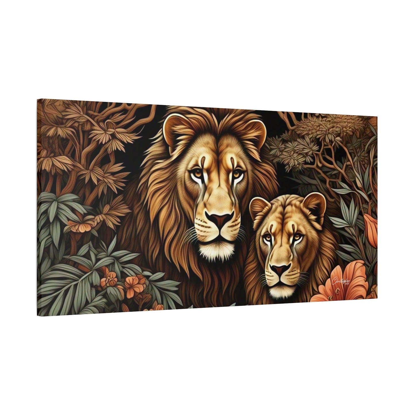 Majestic Lion Family Canvas Wall Art, Animal Lovers Decor, Wildlife Home Accent, Gift for Nature Enthusiasts, Meaningful Family Art