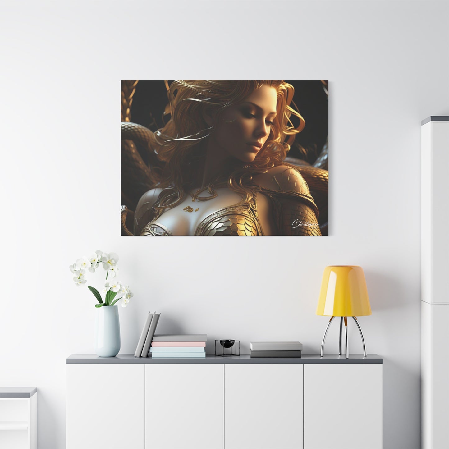 Fantasy Art Canvas Print - Serpent Goddess Home Decor