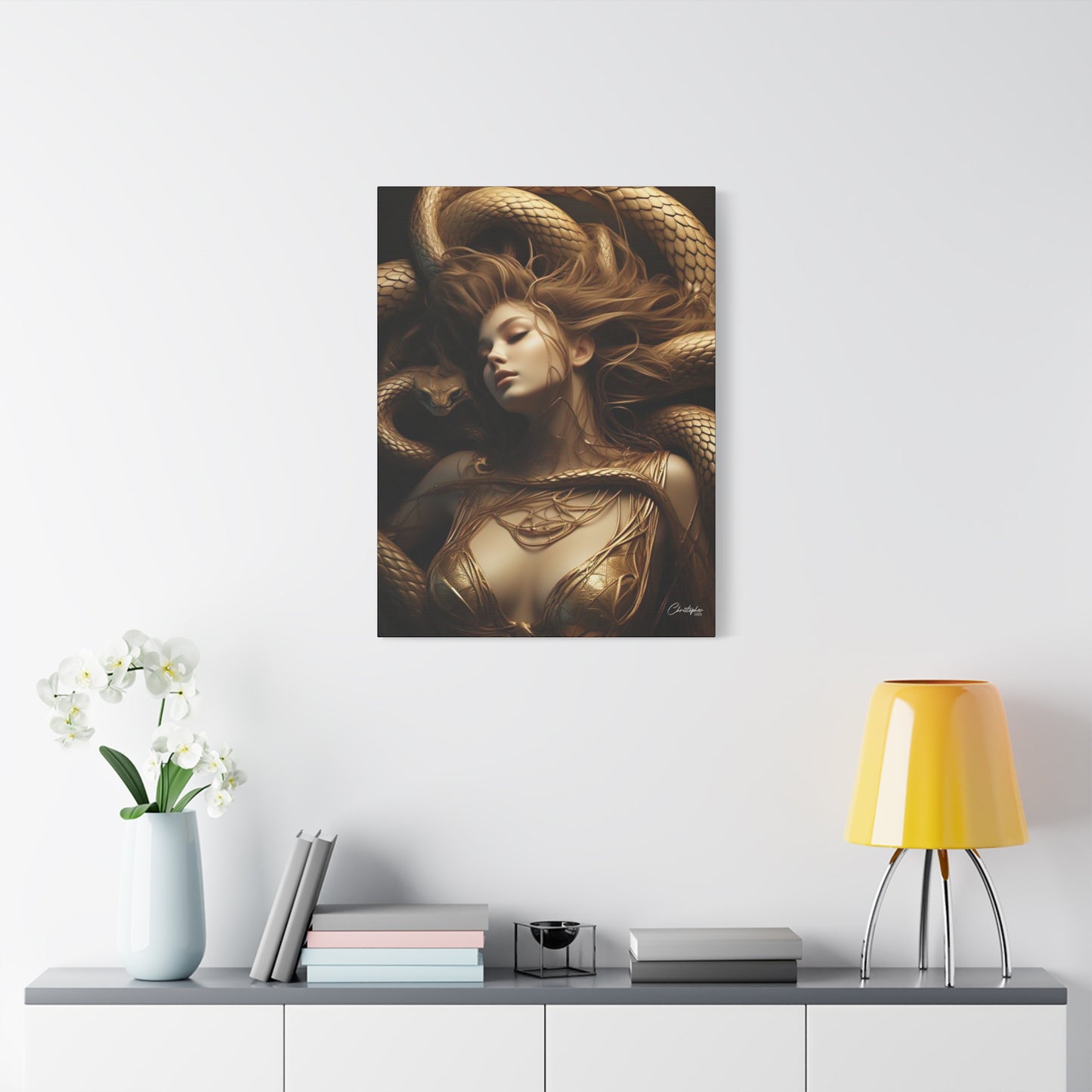 Goddess of Serpents Canvas Art - Stretched Matte Wall Decor