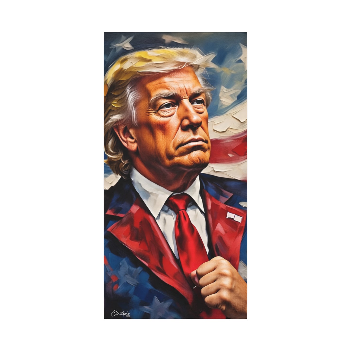 Patriotic Canvas Art, Stretched Wall Decor, Home Office, Gifts for Republicans, Political Enthusiasts, Americana Artwork