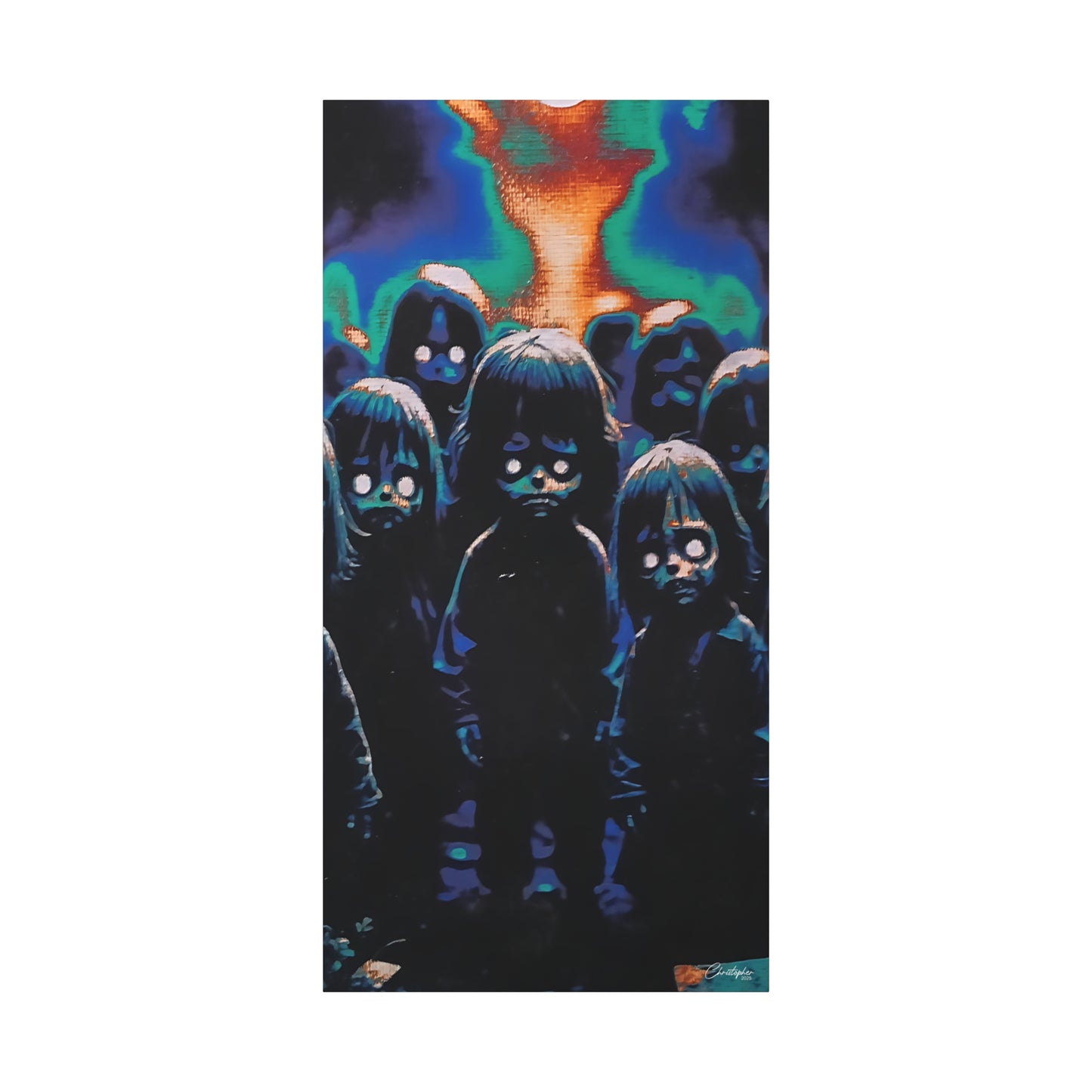 Original Laser Engraved Art, Full Wrapped Edges, Matte Canvas, Stretched, 1.25"