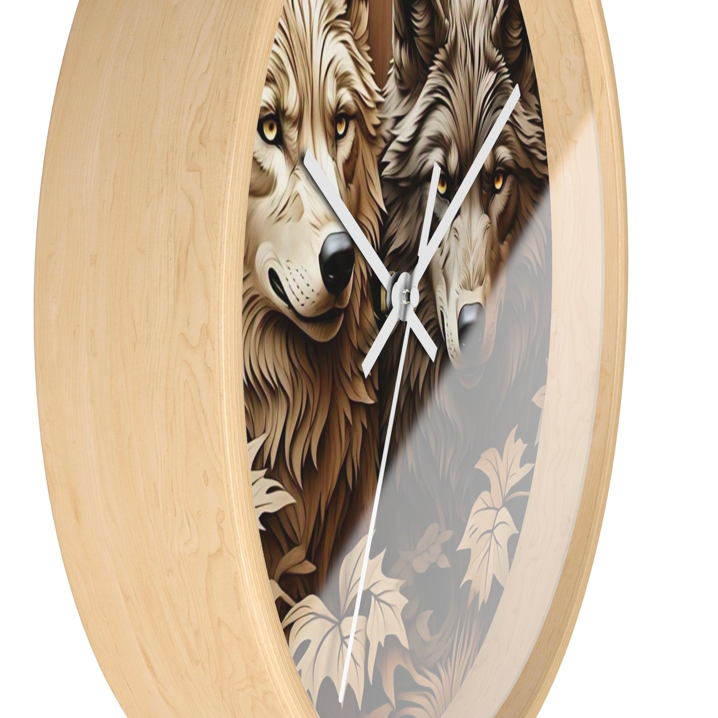 Rustic Wolf Wall Clock - Nature Inspired Home Decor, Animal Lover Gift, Woodland Themed Clock, Cozy Farmhouse Decor, Unique Gift Idea