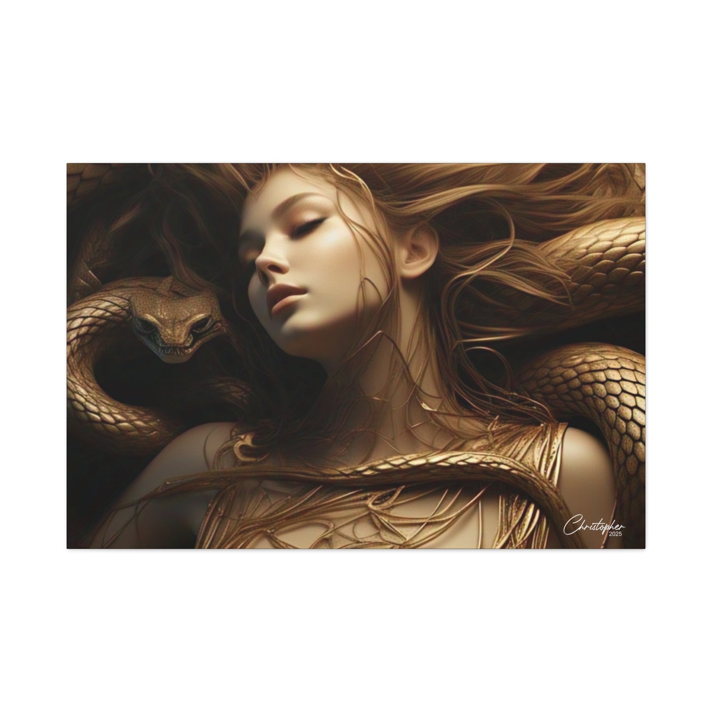 Goddess of Serpents Canvas Art - Stretched Matte Wall Decor