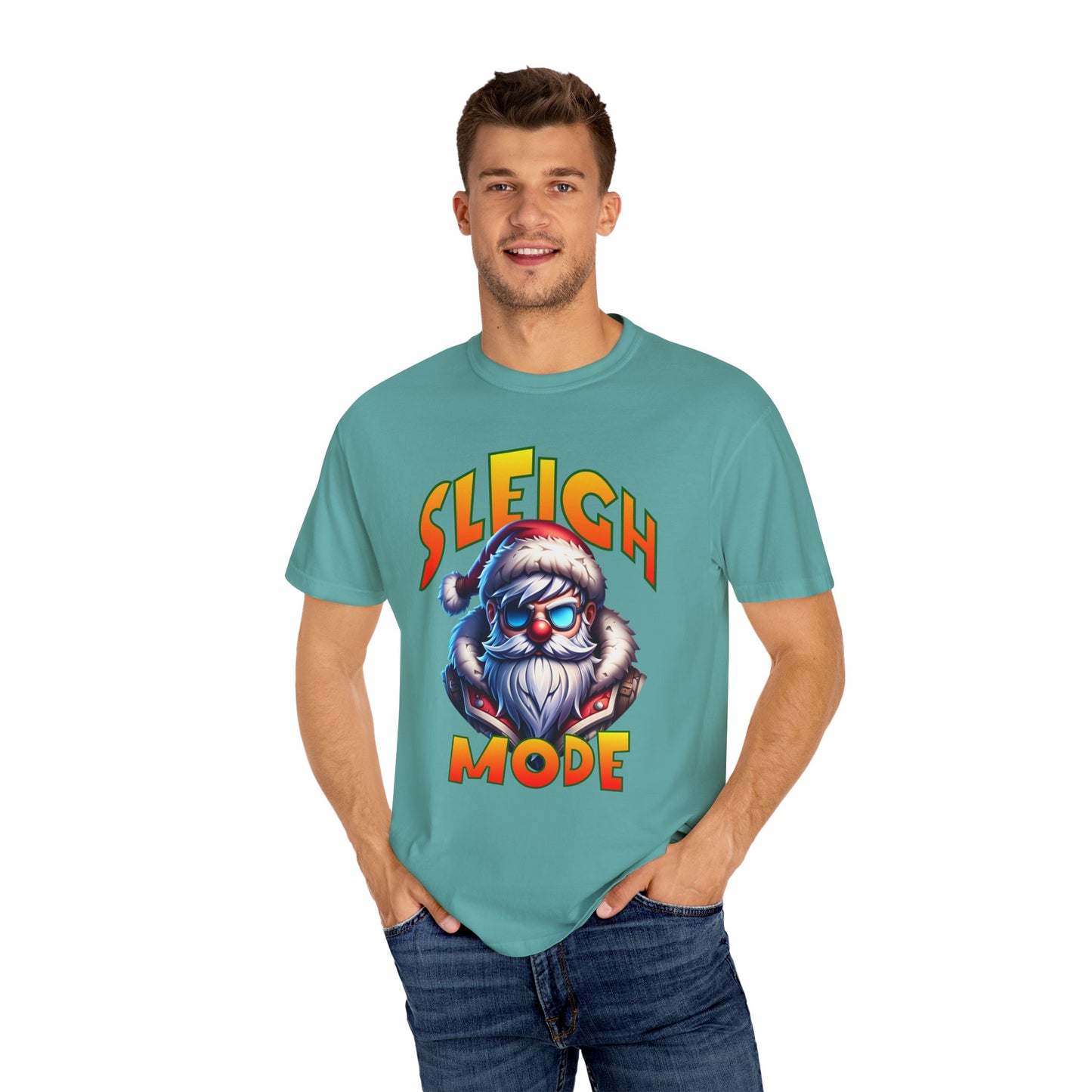 Sleigh Mode T-Shirt — Cool Santa Graphic Holiday Tee