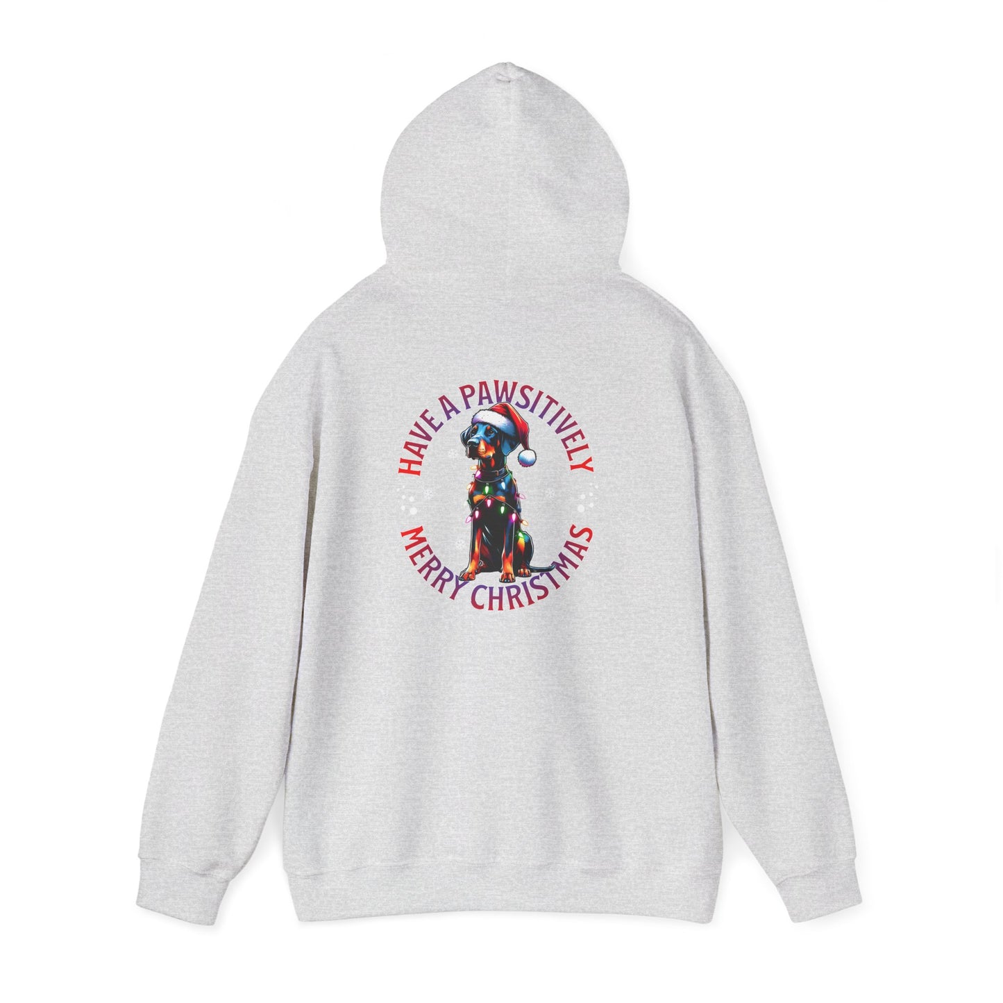 Christmas Pack Dobie Hoodie — “Have a Pawsitively Merry Christmas” Festive Dog Sweatshirt