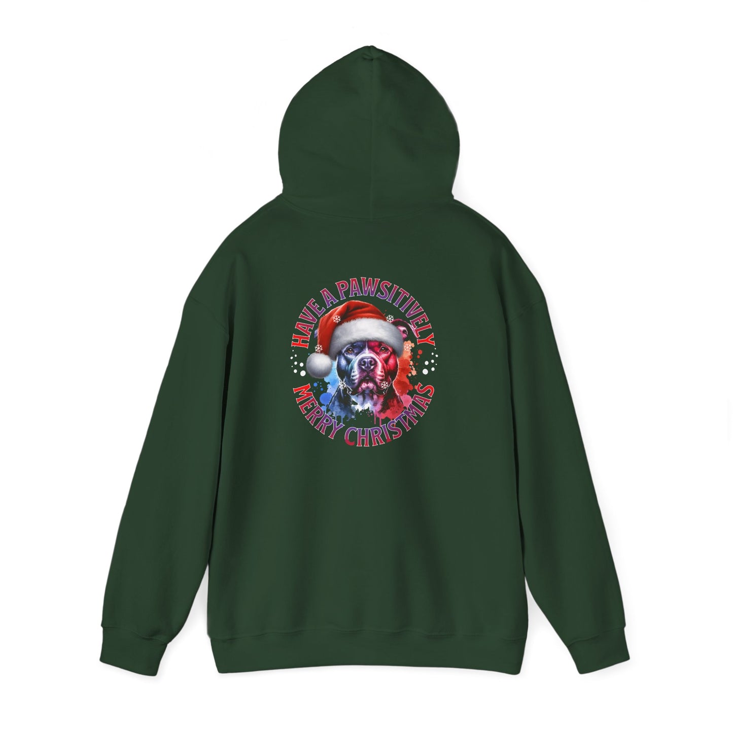 Christmas Pack Pit Bull Hoodie – "Have a Pawsitively Merry Christmas" Festive Sweatshirt