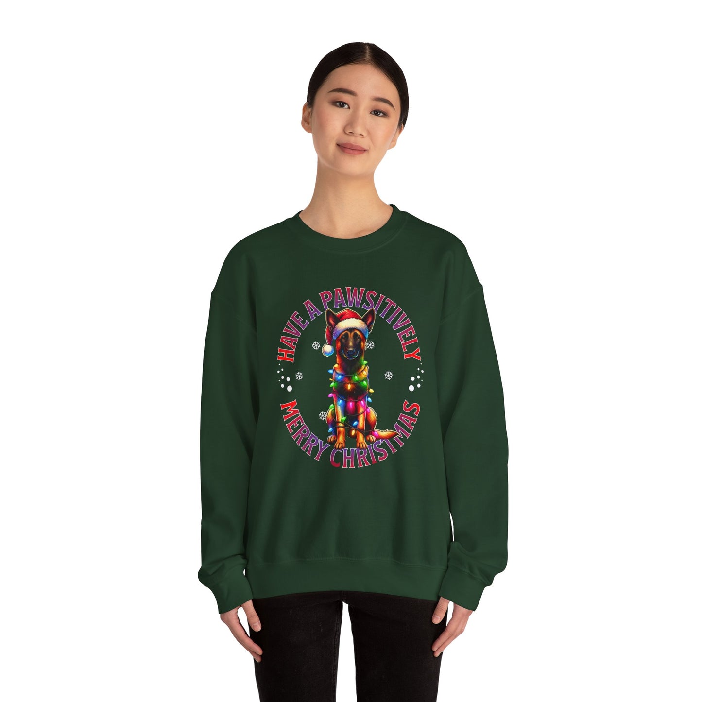 Christmas Dachshund Sweatshirt - "Have a Pawsitively Merry Christmas" Cute Holiday Dog Crewneck