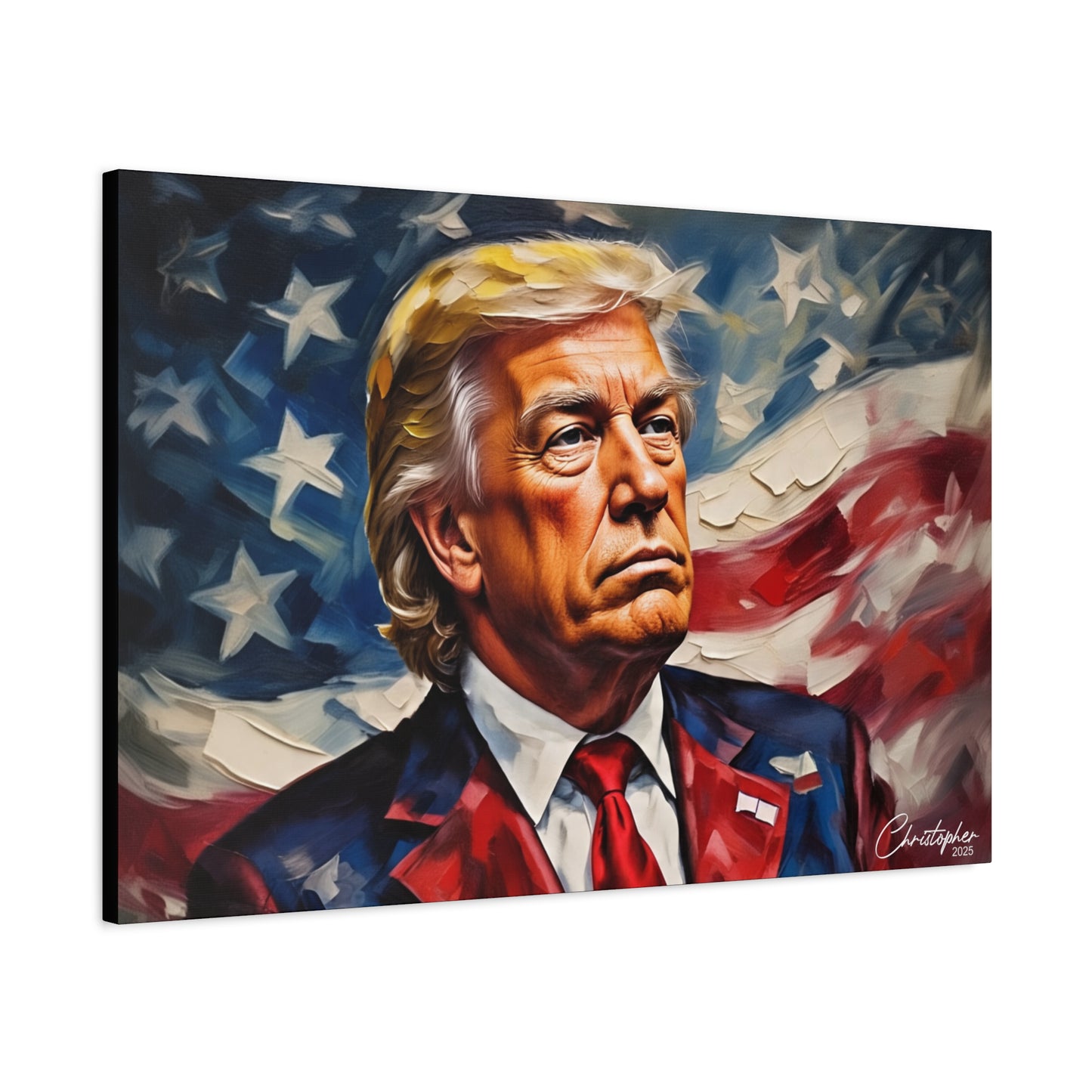 Patriotic Canvas Art, Stretched Wall Decor, Home Office, Gifts for Republicans, Political Enthusiasts, Americana Artwork