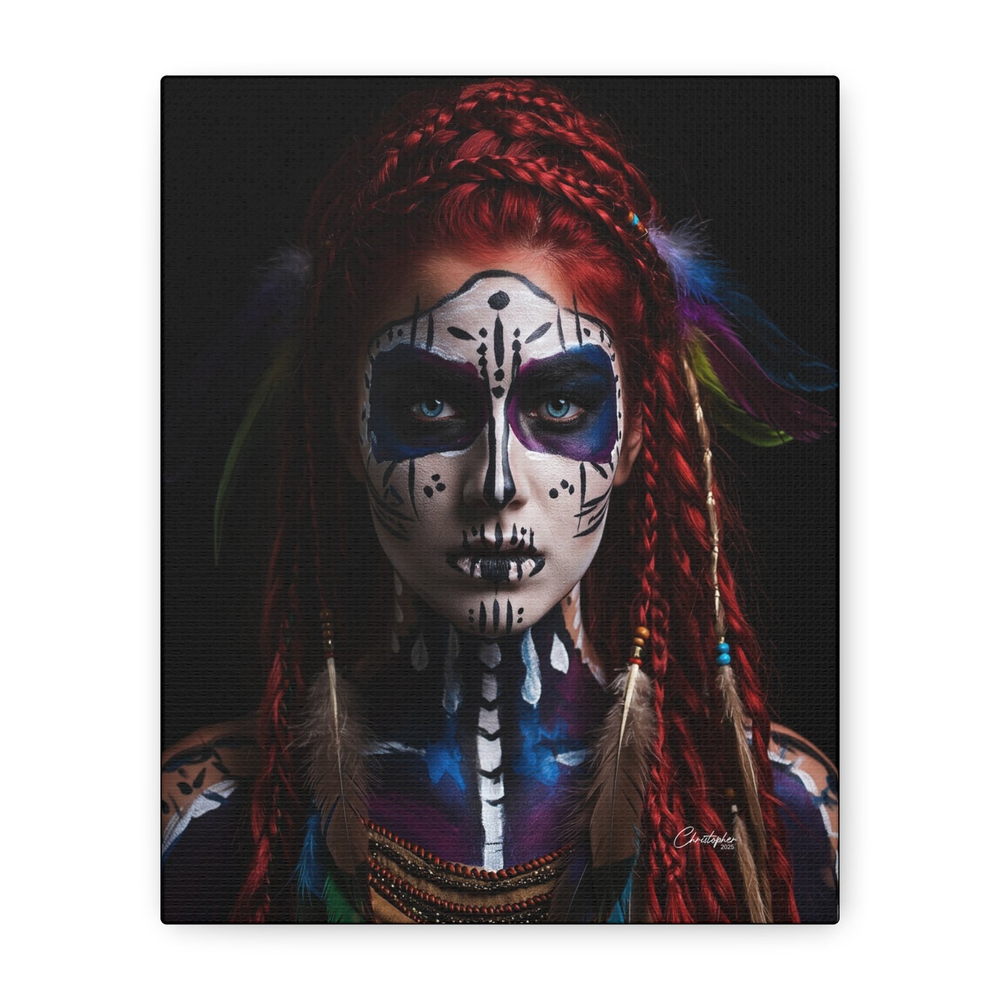 Colorful Tribal Art Canvas Print - Bohemian Home Decor