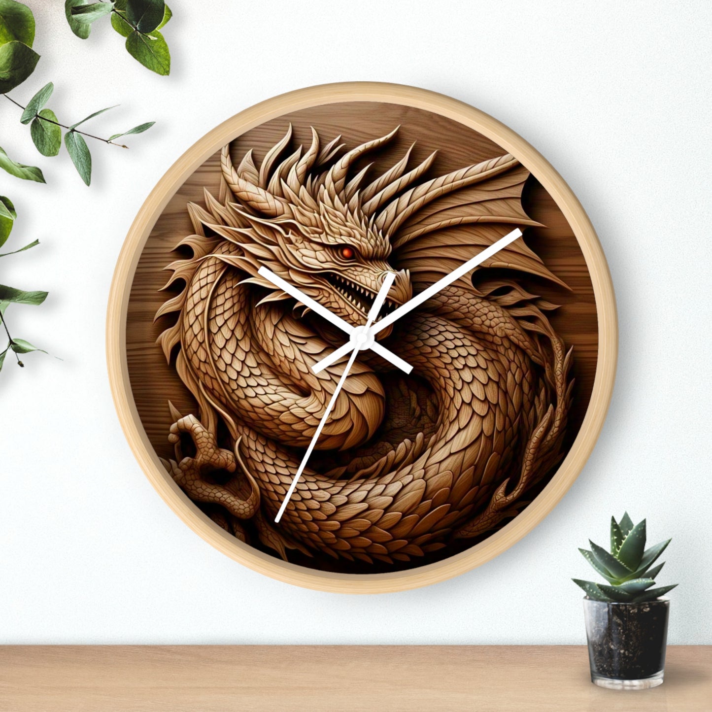 Dragon Art Wall Clock, Unique Home Decor, Fantasy Gift, Asian Inspiration, Timeless Wall Art