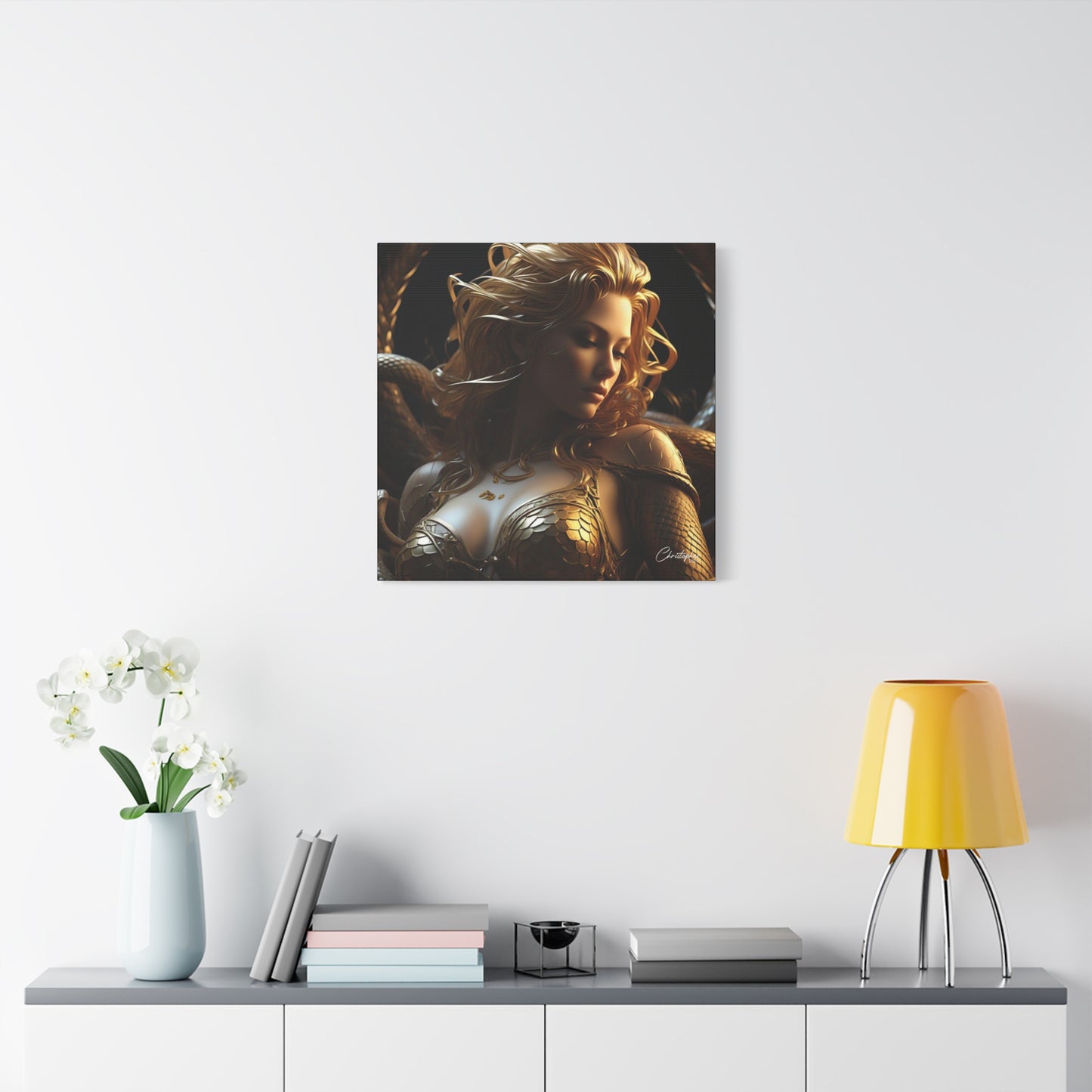 Fantasy Art Canvas Print - Serpent Goddess Home Decor