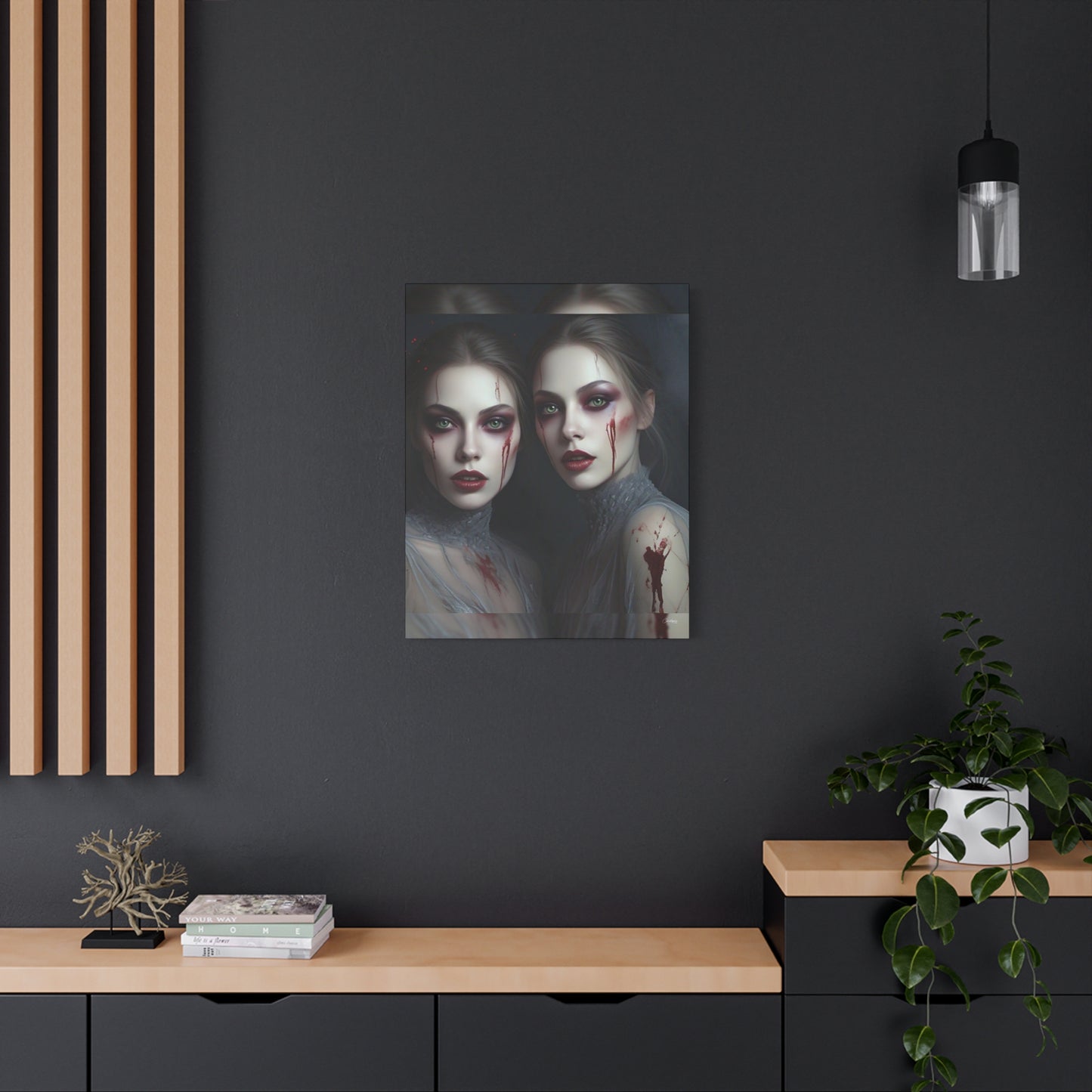 Spooky Art Canvas Print, Matte Canvas, Stretched Wall Decor, Gothic Home Decor, Halloween Art, Unique Gift