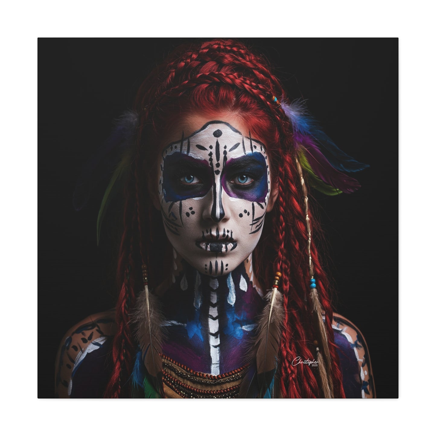 Colorful Tribal Art Canvas Print - Bohemian Home Decor