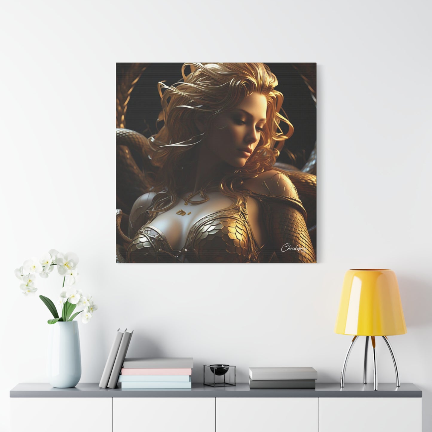 Fantasy Art Canvas Print - Serpent Goddess Home Decor