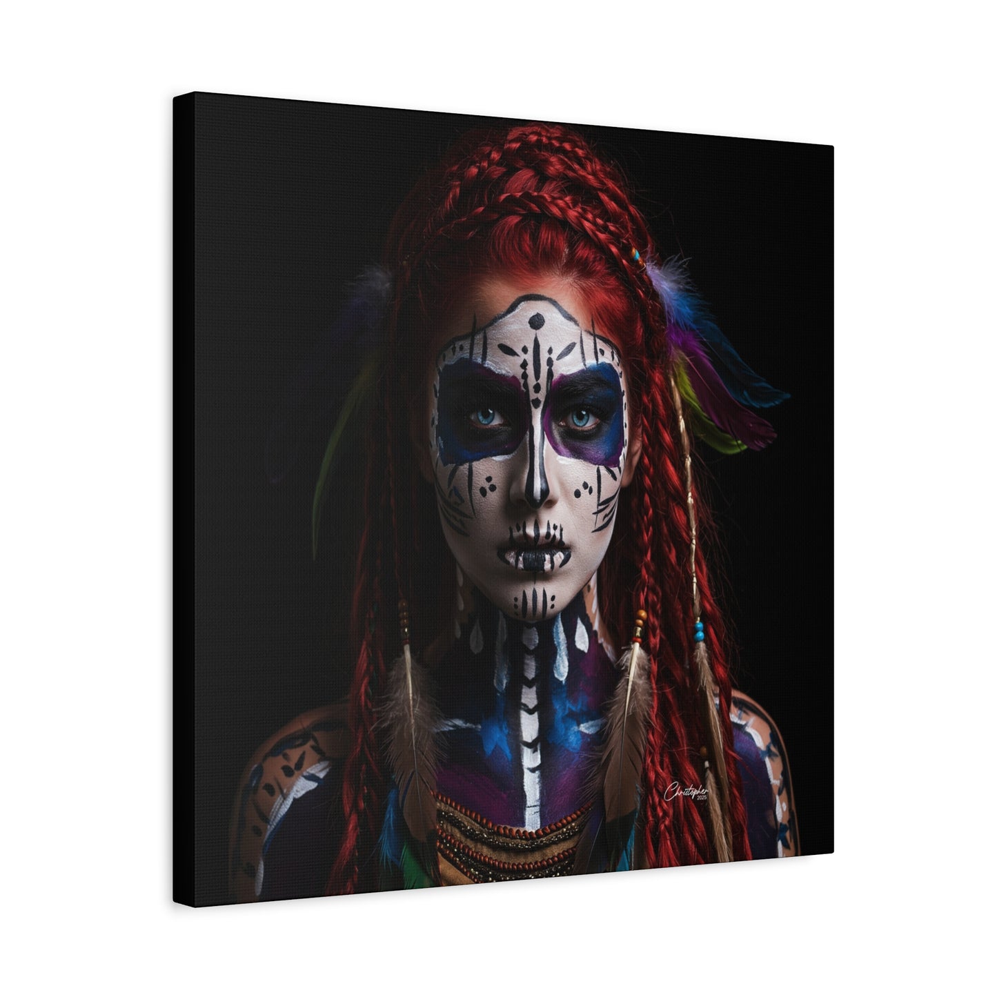 Colorful Tribal Art Canvas Print - Bohemian Home Decor