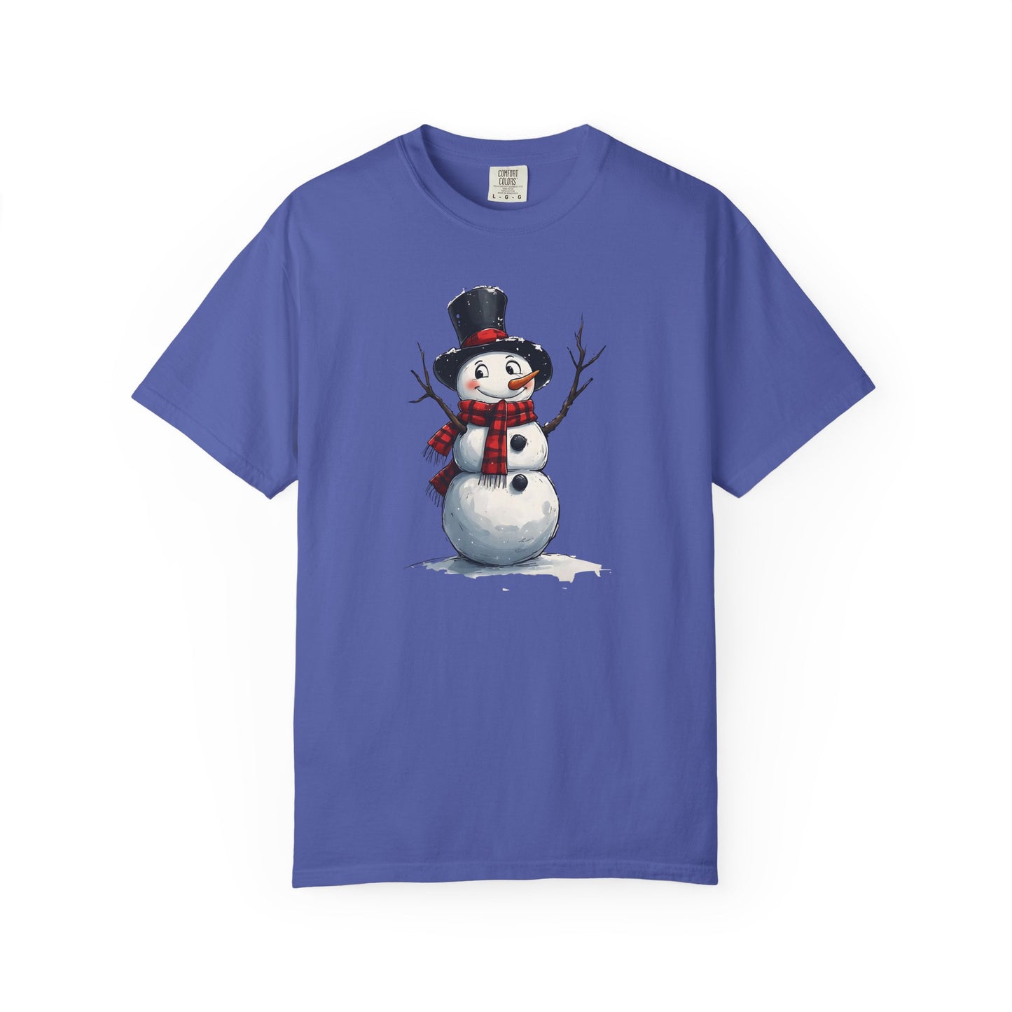 Snowman Tee — Cute Vintage Snowman with Scarf & Top Hat Holiday T-Shirt