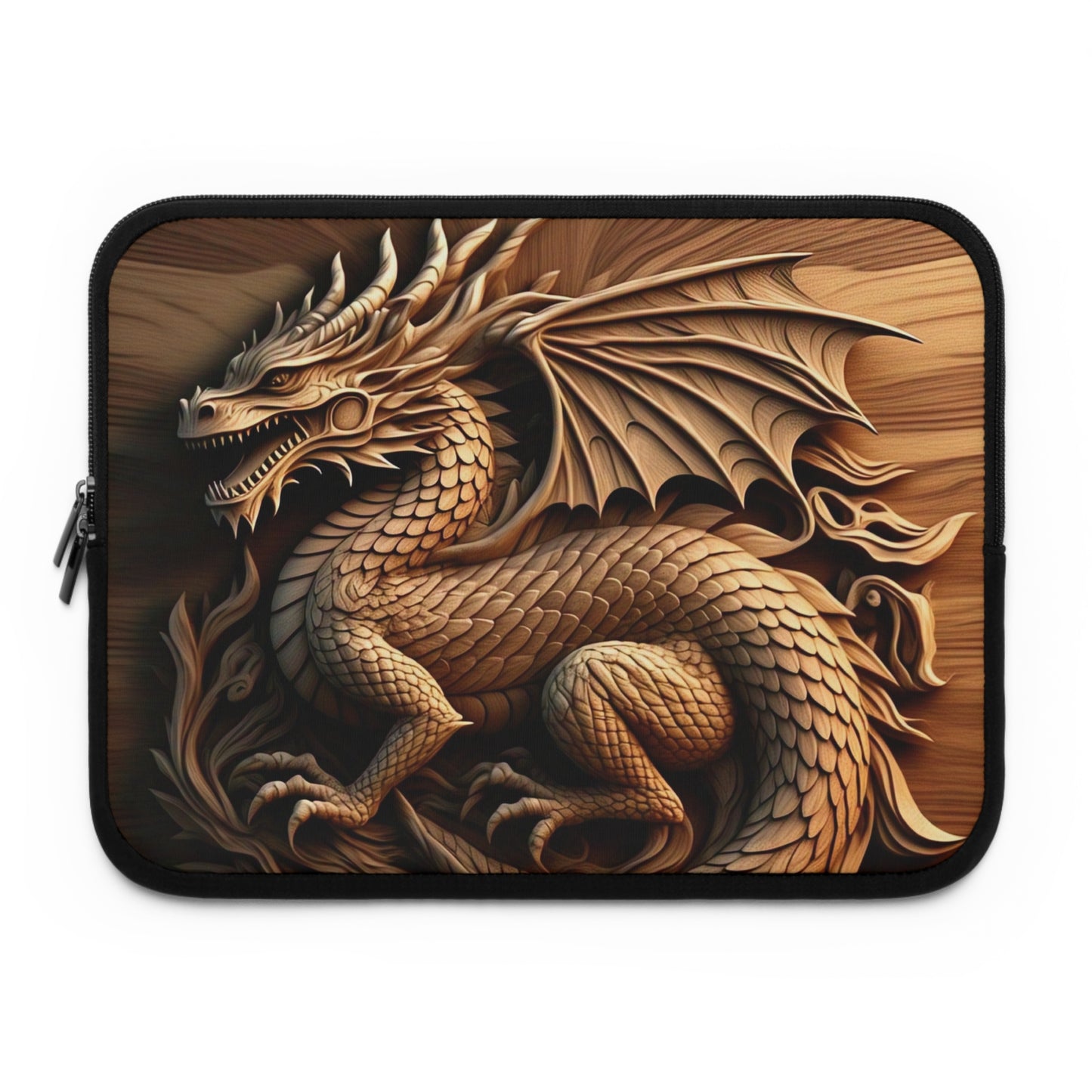 Dragon Carved Laptop Sleeve | Stylish Dragon Sleeve, Unique Gadget Case, Laptop Cover, Gift for Tech Lovers, Fantasy Art