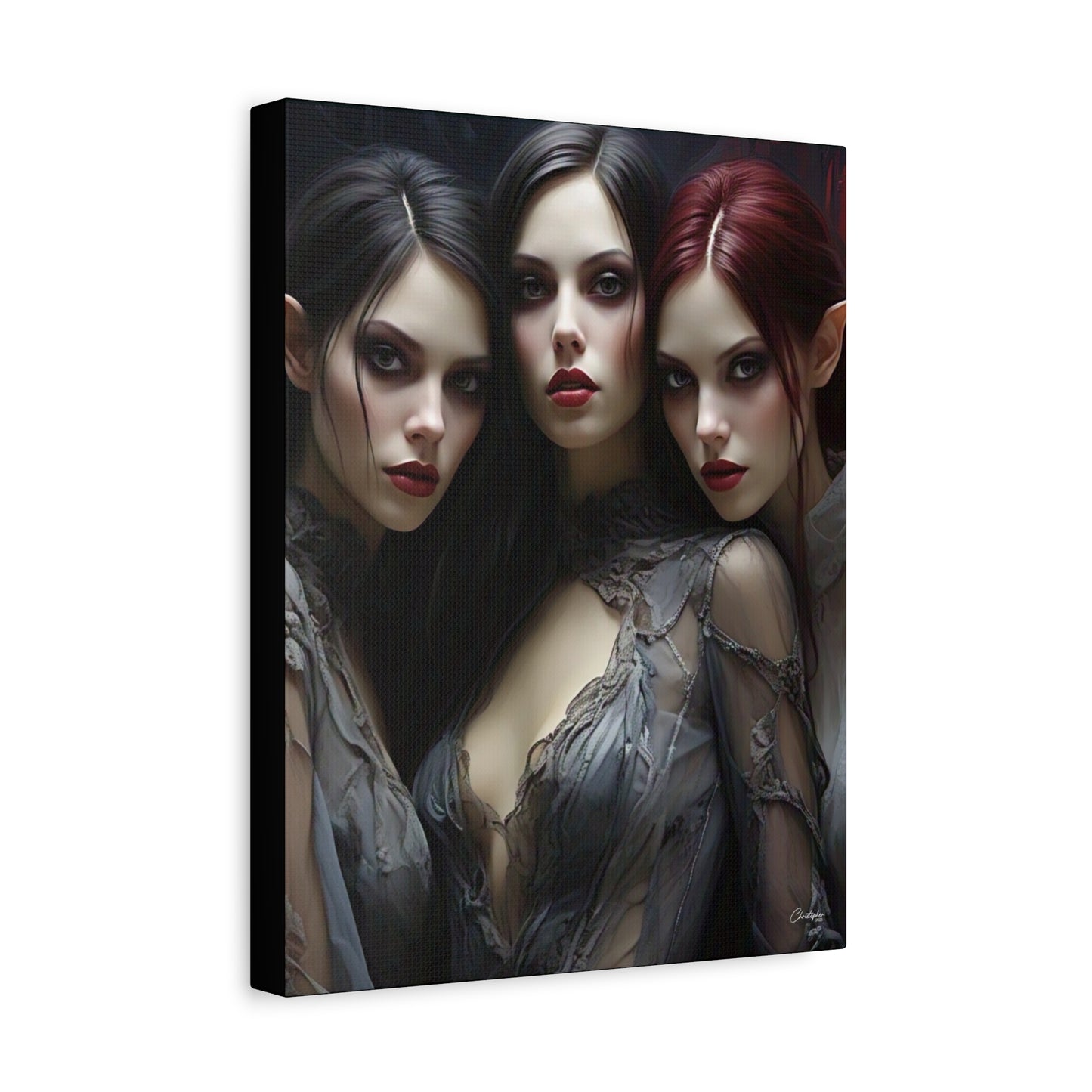 Gothic Wall Art Canvas, Fantasy Home Decor, Unique Gift for Halloween, Witchy Vibe Art, Dark Aesthetic Room Decor