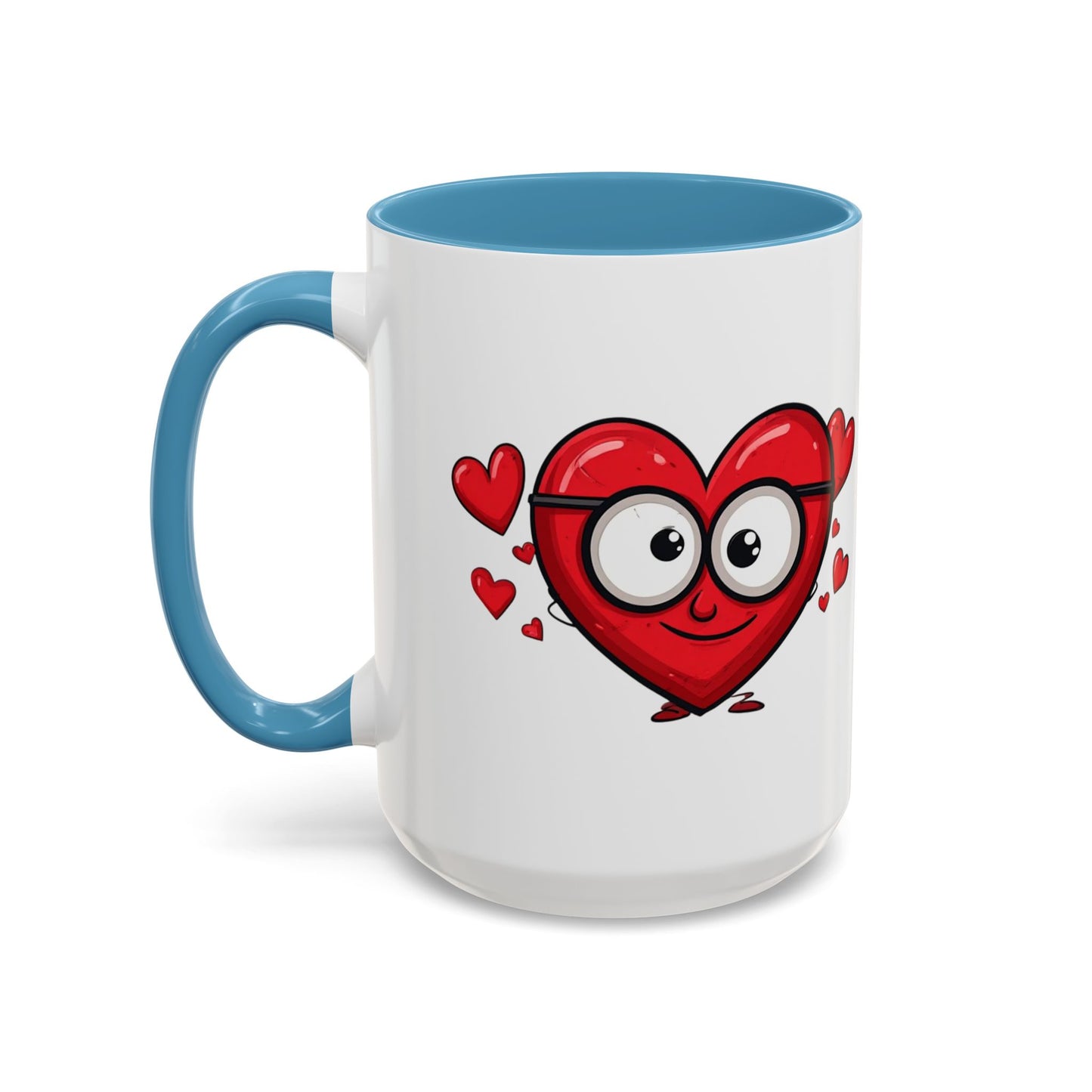 Cute Cartoon Heart Coffee Mug — Valentine Love Accent Mug (11/15oz)