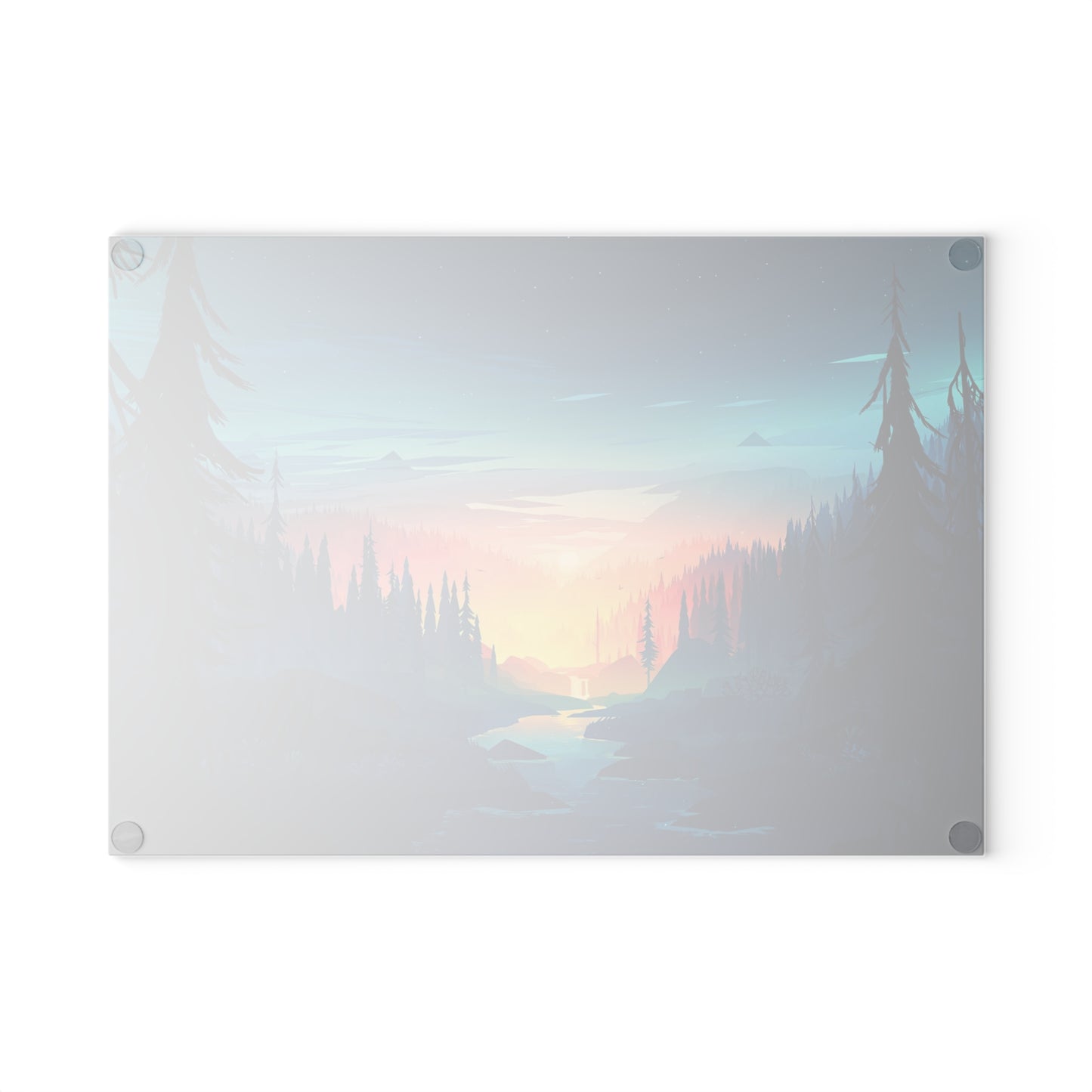 Serene Forest Landscape Glass Cutting Board – Perfect for Nature Lovers and Culinary Enthusiasts
