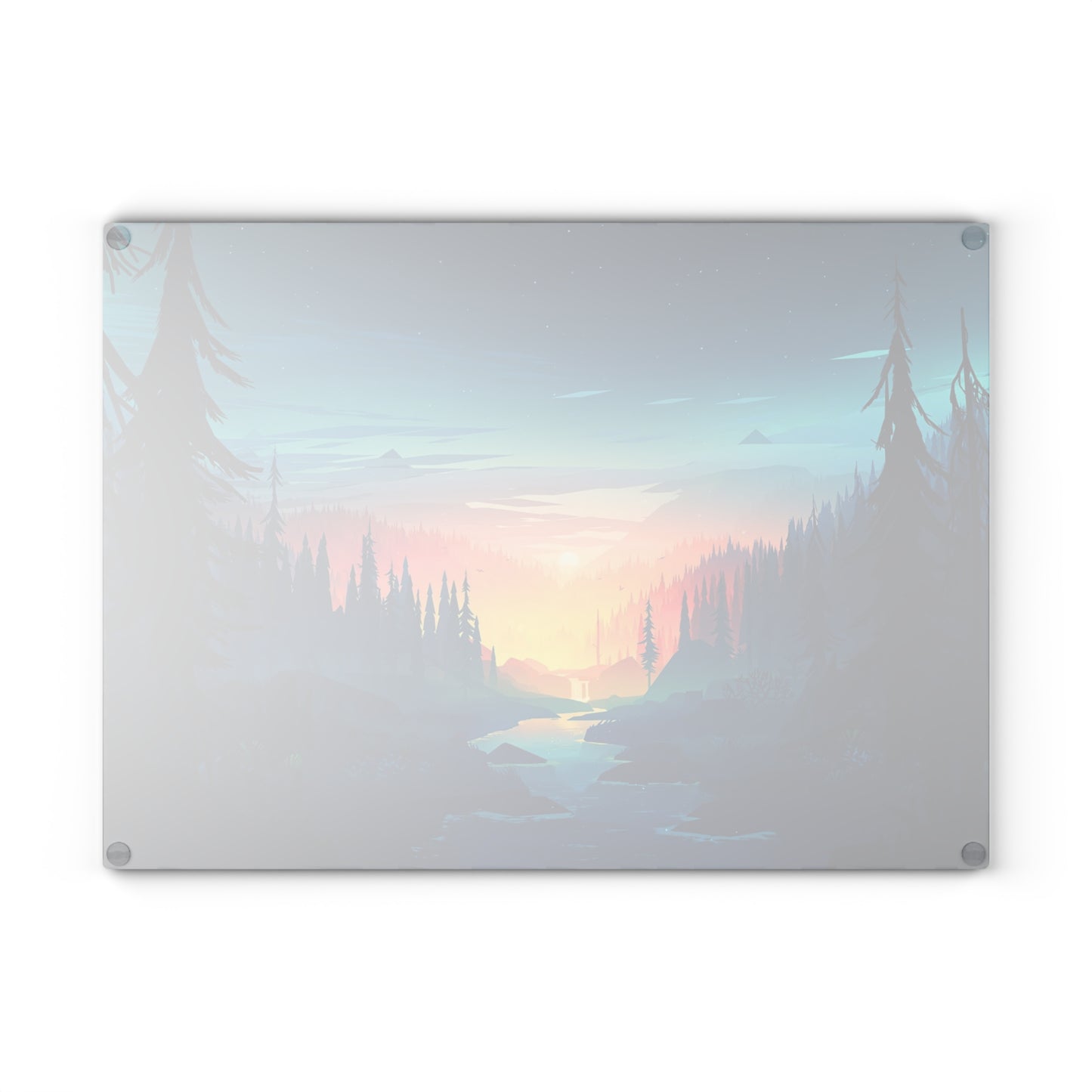 Serene Forest Landscape Glass Cutting Board – Perfect for Nature Lovers and Culinary Enthusiasts