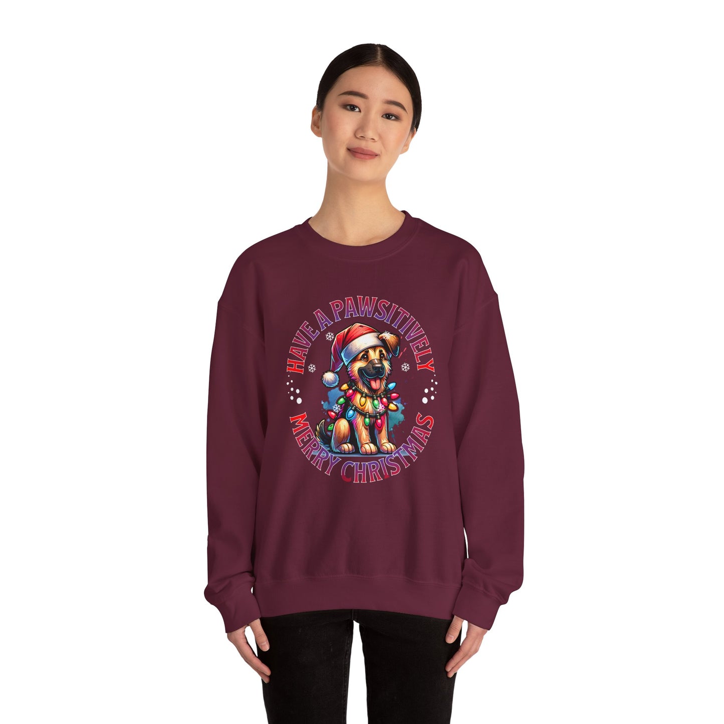 Christmas German Shepard Sweatshirt – "Have a Pawsitively Merry Christmas" Crewneck