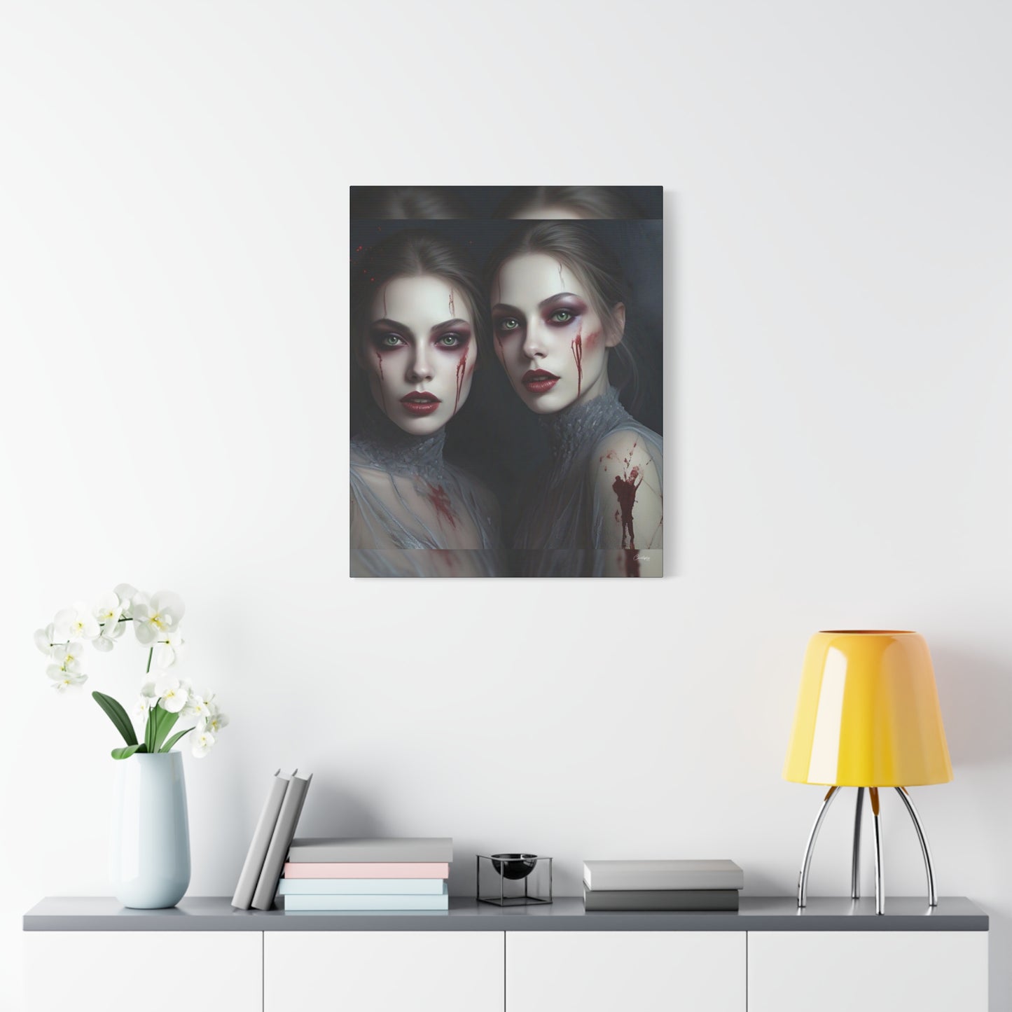 Spooky Art Canvas Print, Matte Canvas, Stretched Wall Decor, Gothic Home Decor, Halloween Art, Unique Gift