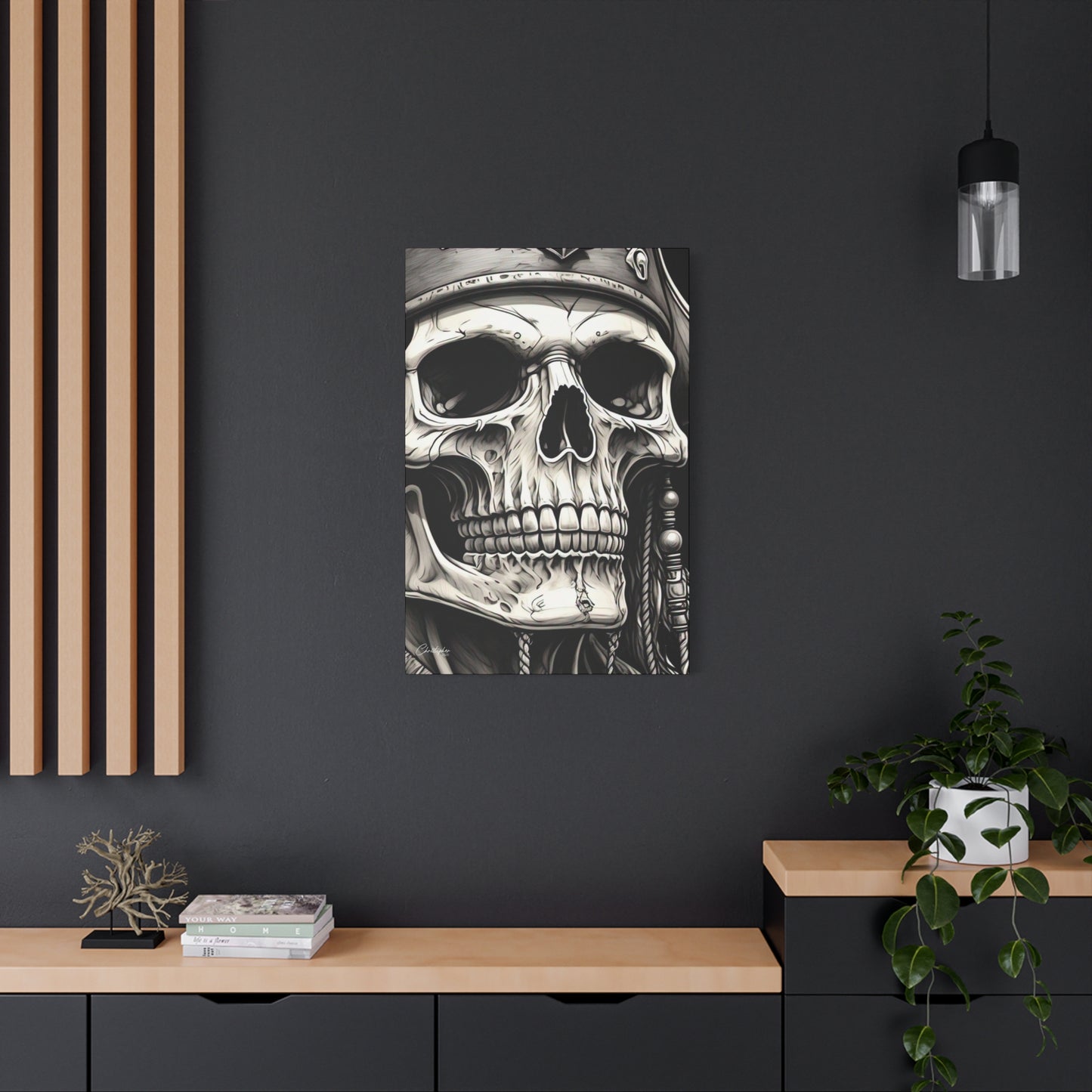 Pirate Skull Canvas Art - Edgy Gothic Decor, Wall Art for Halloween, Gothic Home Decor, Pirate Theme, Gift for Him