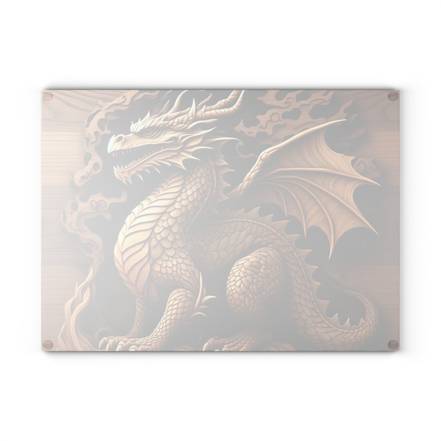 Dragon Design Glass Cutting Board | Unique Kitchen Decor, Gift for Chef, Fantasy Cooking Gift, Fantasy Home Decor, Kitchen Gadget