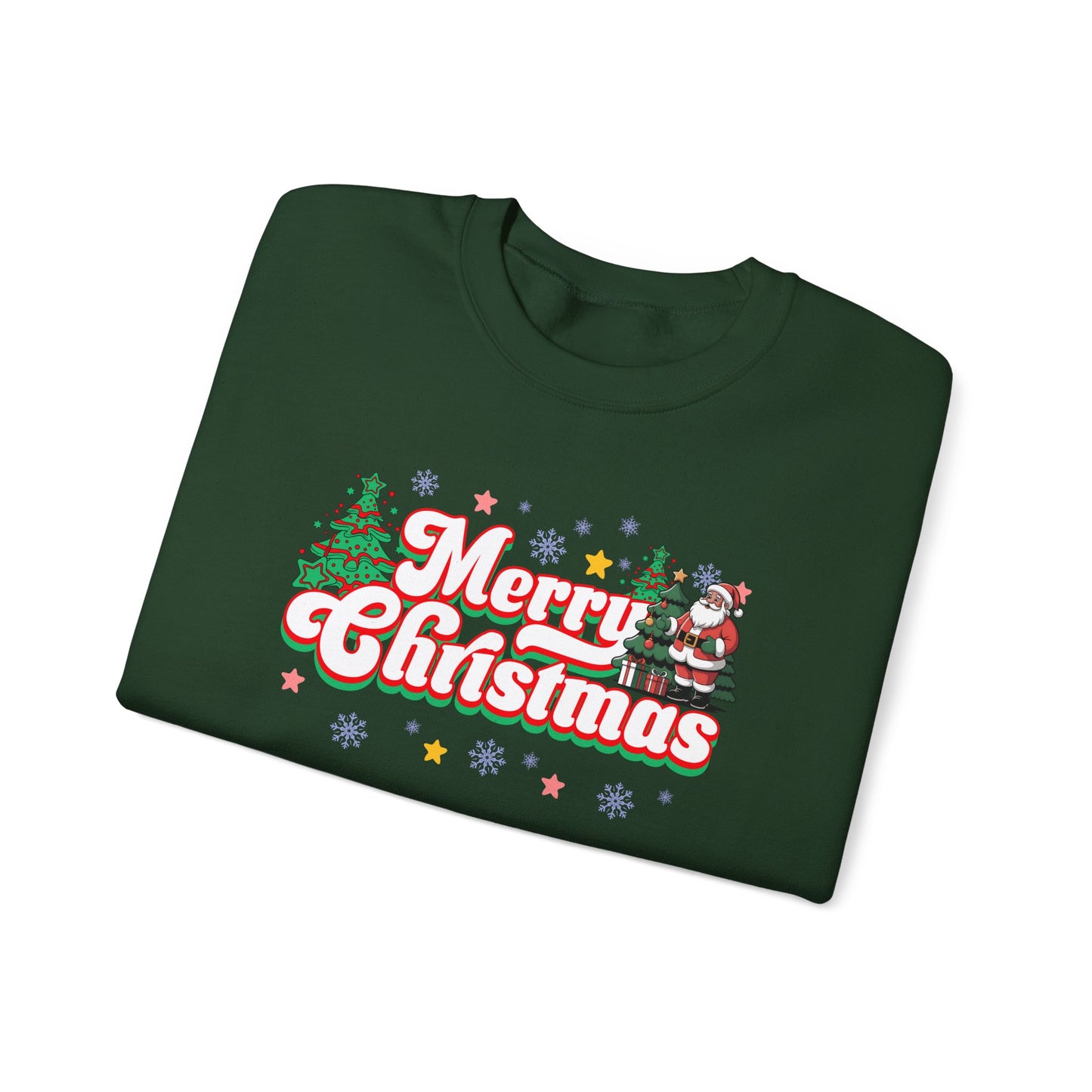 Merry Christmas Crewneck Sweatshirt — Festive Holiday Graphic Sweatshirt