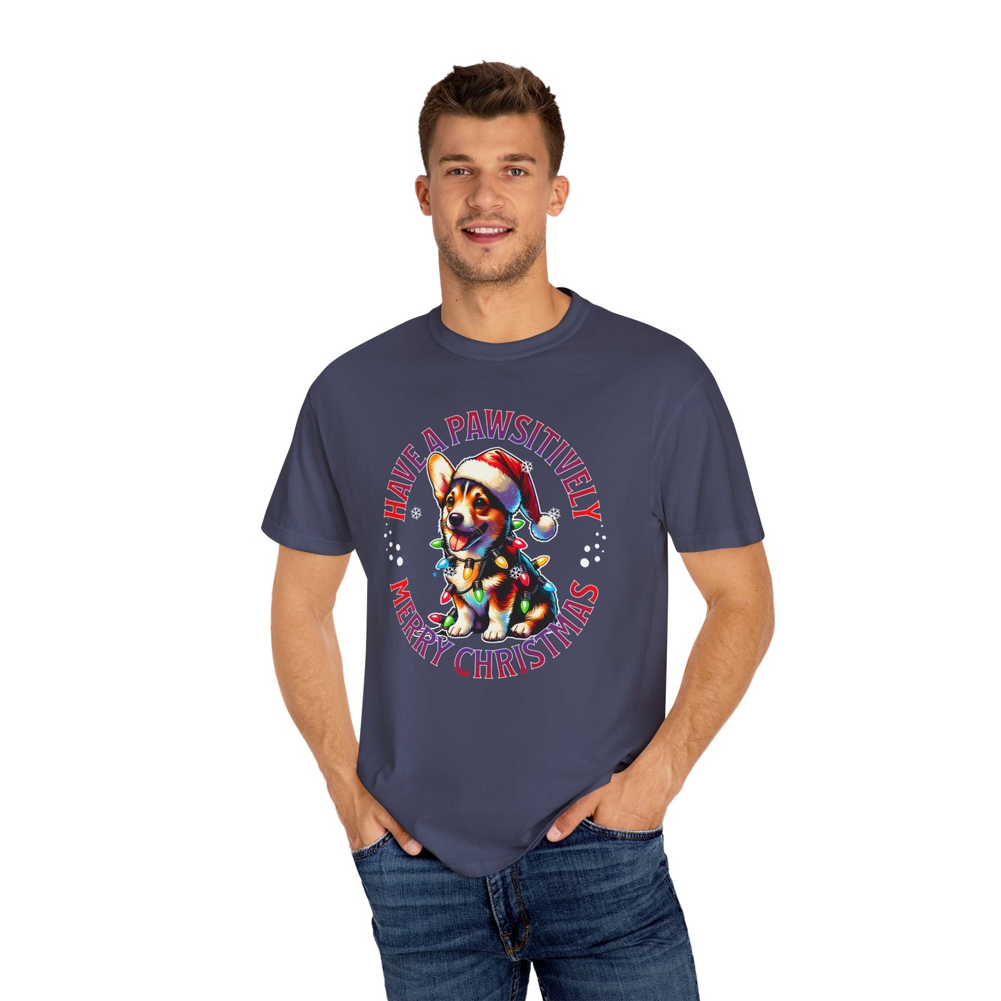 Christmas Corgi T-Shirt – "Have a Pawsitively Merry Christmas" Holiday Tee