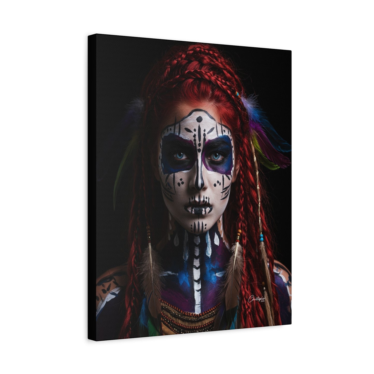 Colorful Tribal Art Canvas Print - Bohemian Home Decor