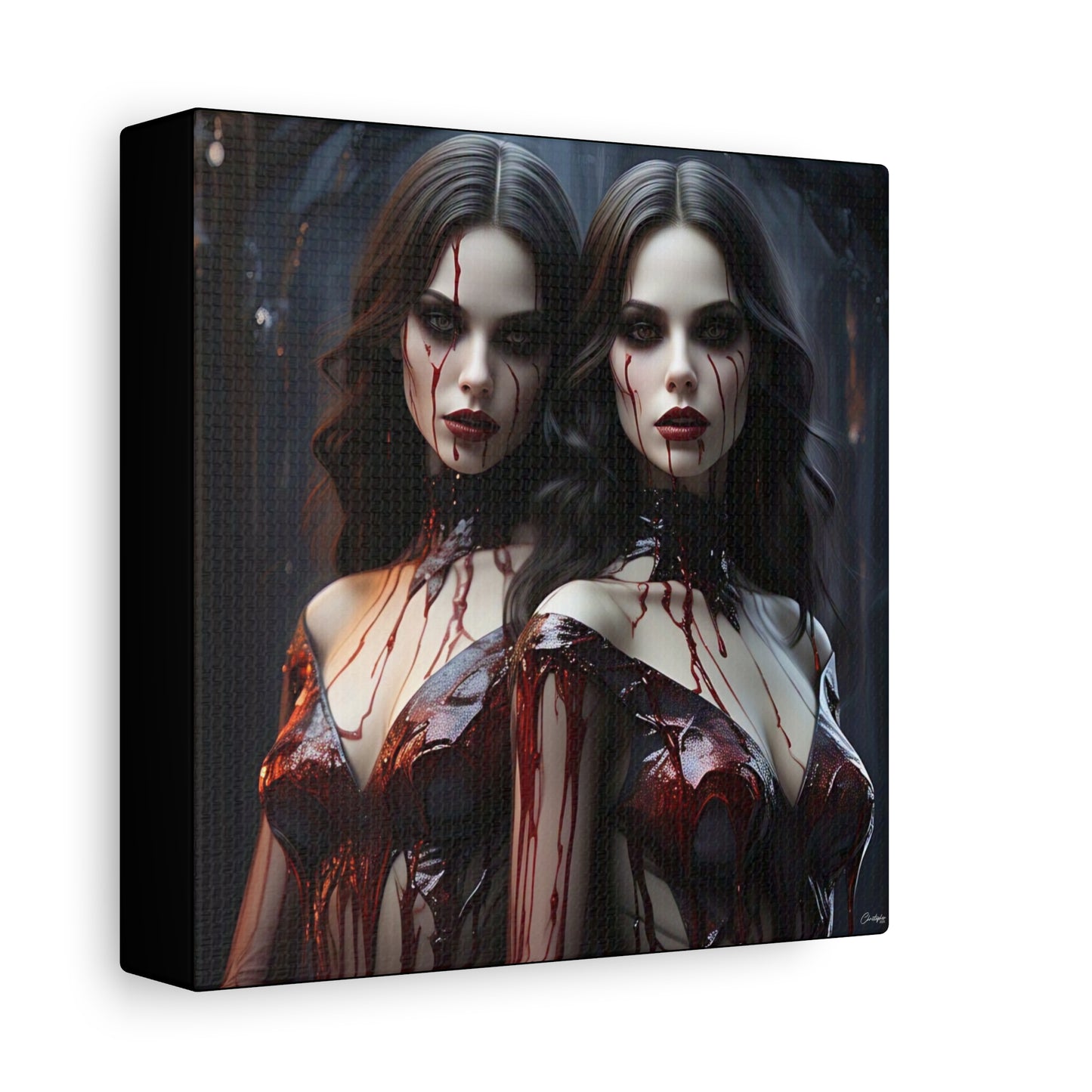 Gothic Vampire Canvas Art, Wall Decor, Horror Artwork, Halloween Home Decor, Spooky Room Accent, Unique Gift Idea
