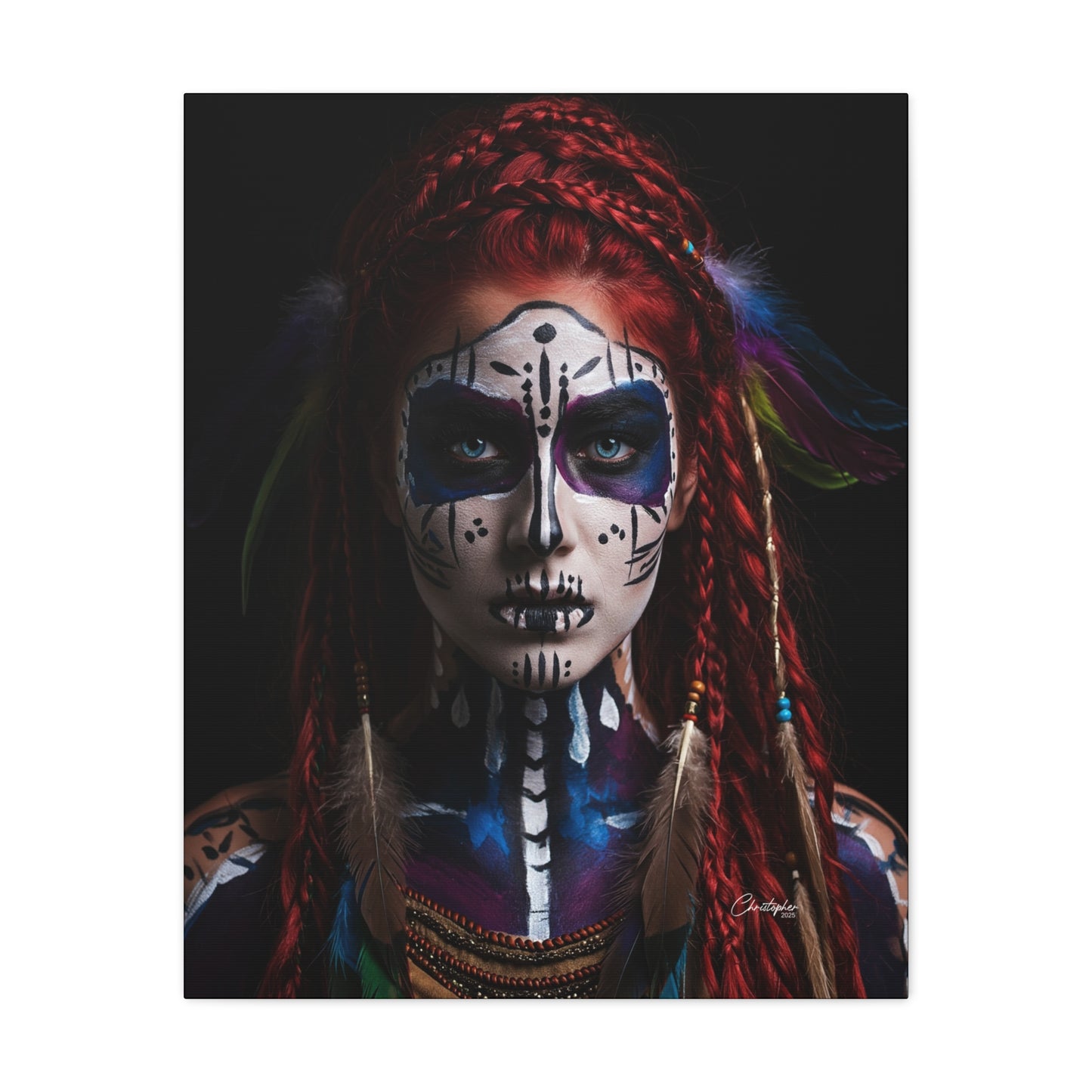 Colorful Tribal Art Canvas Print - Bohemian Home Decor