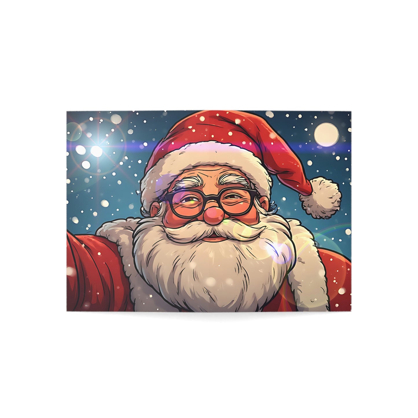 Festive Santa (Christmas Selfies) Greeting Cards  made in Christmas Valley- 1, 10, 30, or 50 Pack