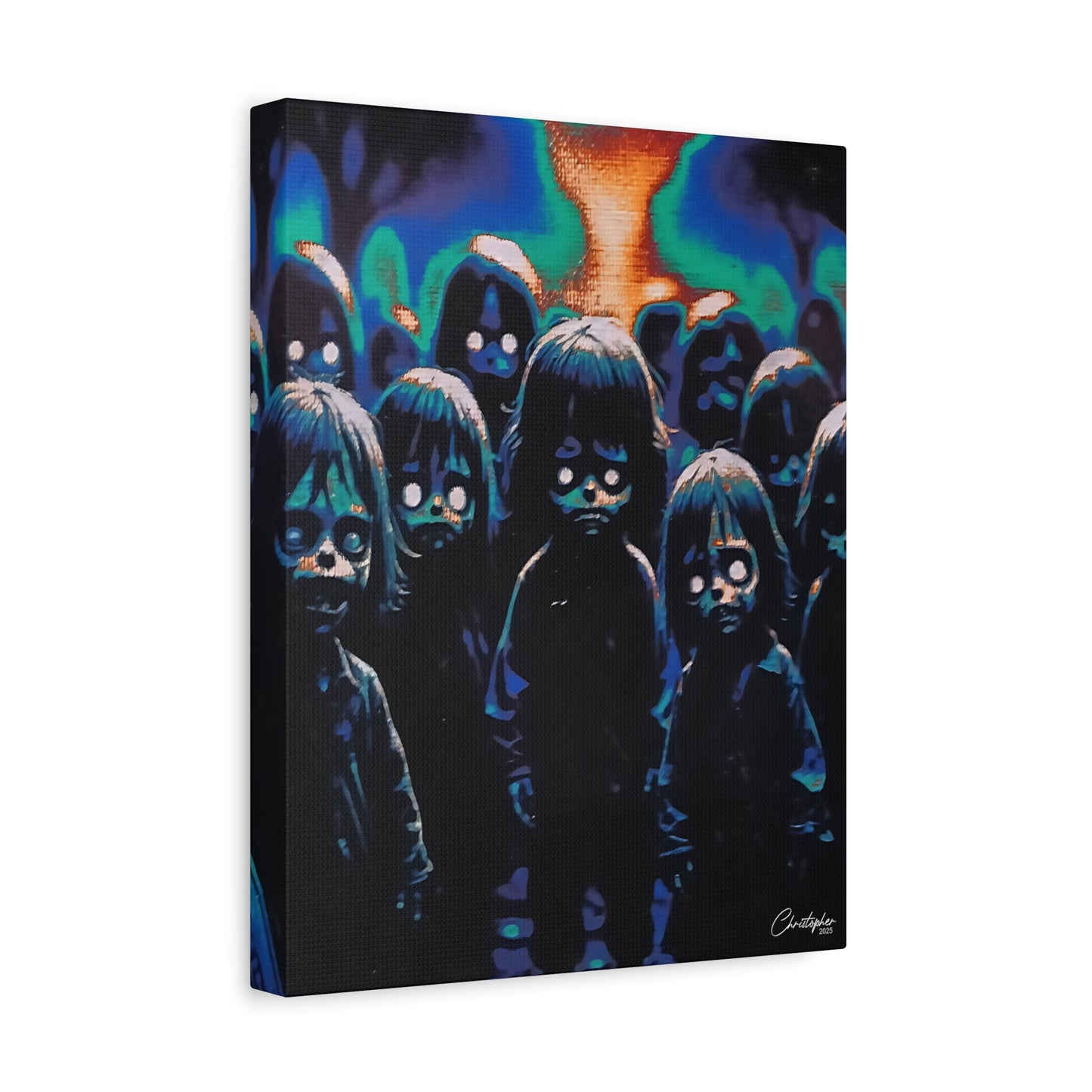 Original Laser Engraved Art, Full Wrapped Edges, Matte Canvas, Stretched, 1.25"