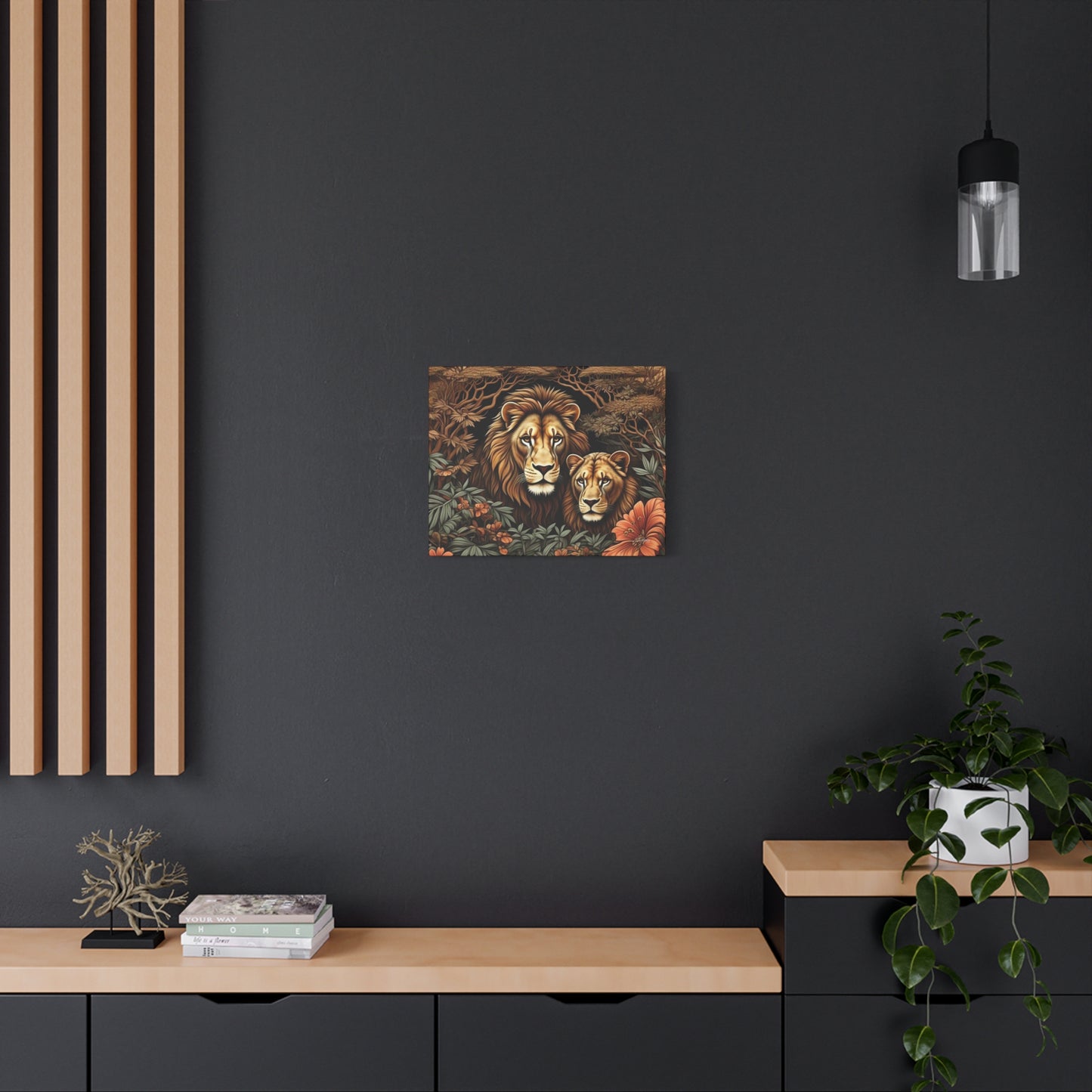 Majestic Lion Family Canvas Wall Art, Animal Lovers Decor, Wildlife Home Accent, Gift for Nature Enthusiasts, Meaningful Family Art