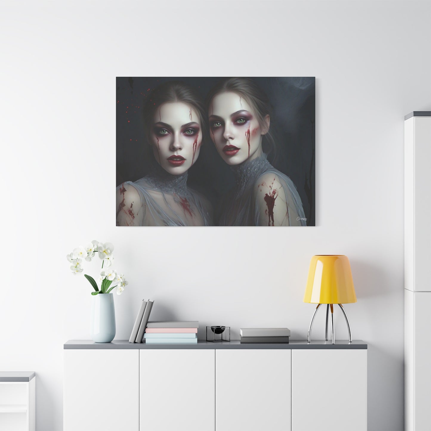 Spooky Art Canvas Print, Matte Canvas, Stretched Wall Decor, Gothic Home Decor, Halloween Art, Unique Gift