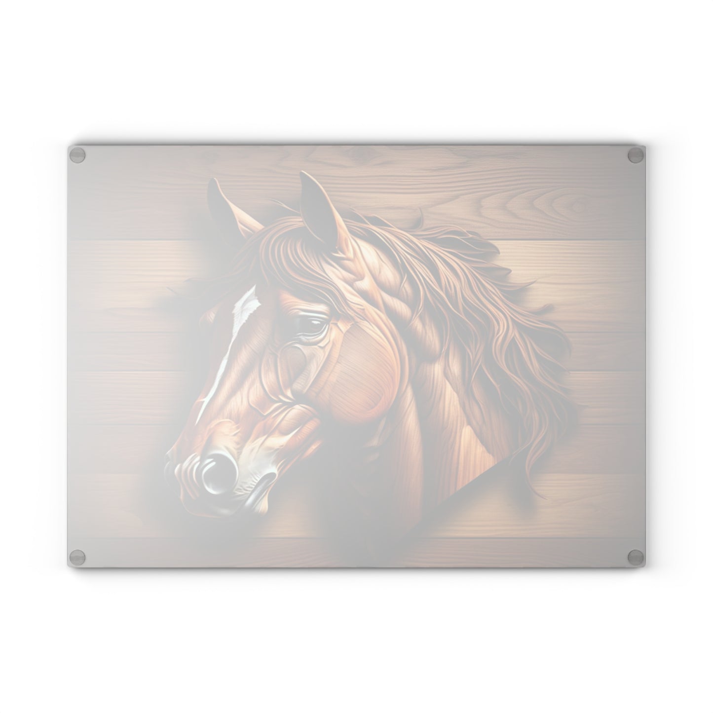 Horse-Themed Glass Cutting Board, Rustic Kitchen Decor, Equestrian Gift, Unique Housewarming, Animal Lover, Farmhouse Style