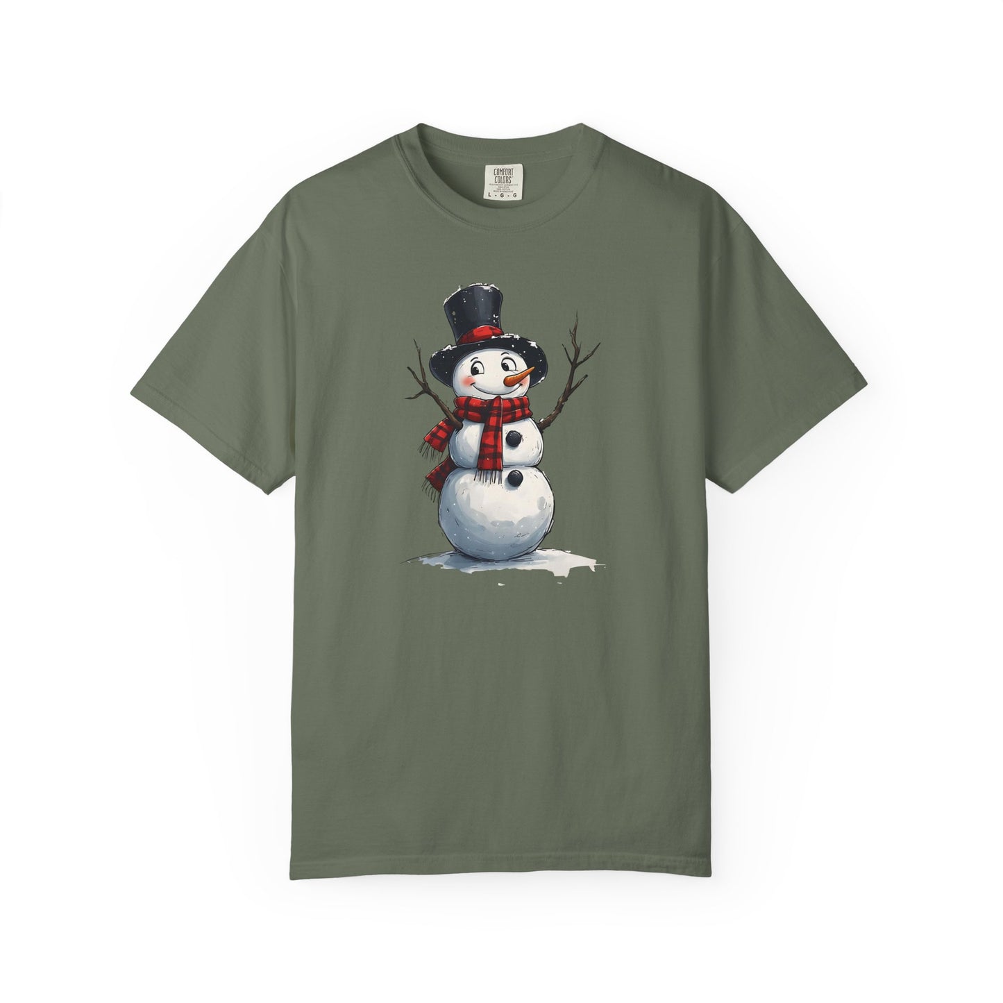 Snowman Tee — Cute Vintage Snowman with Scarf & Top Hat Holiday T-Shirt