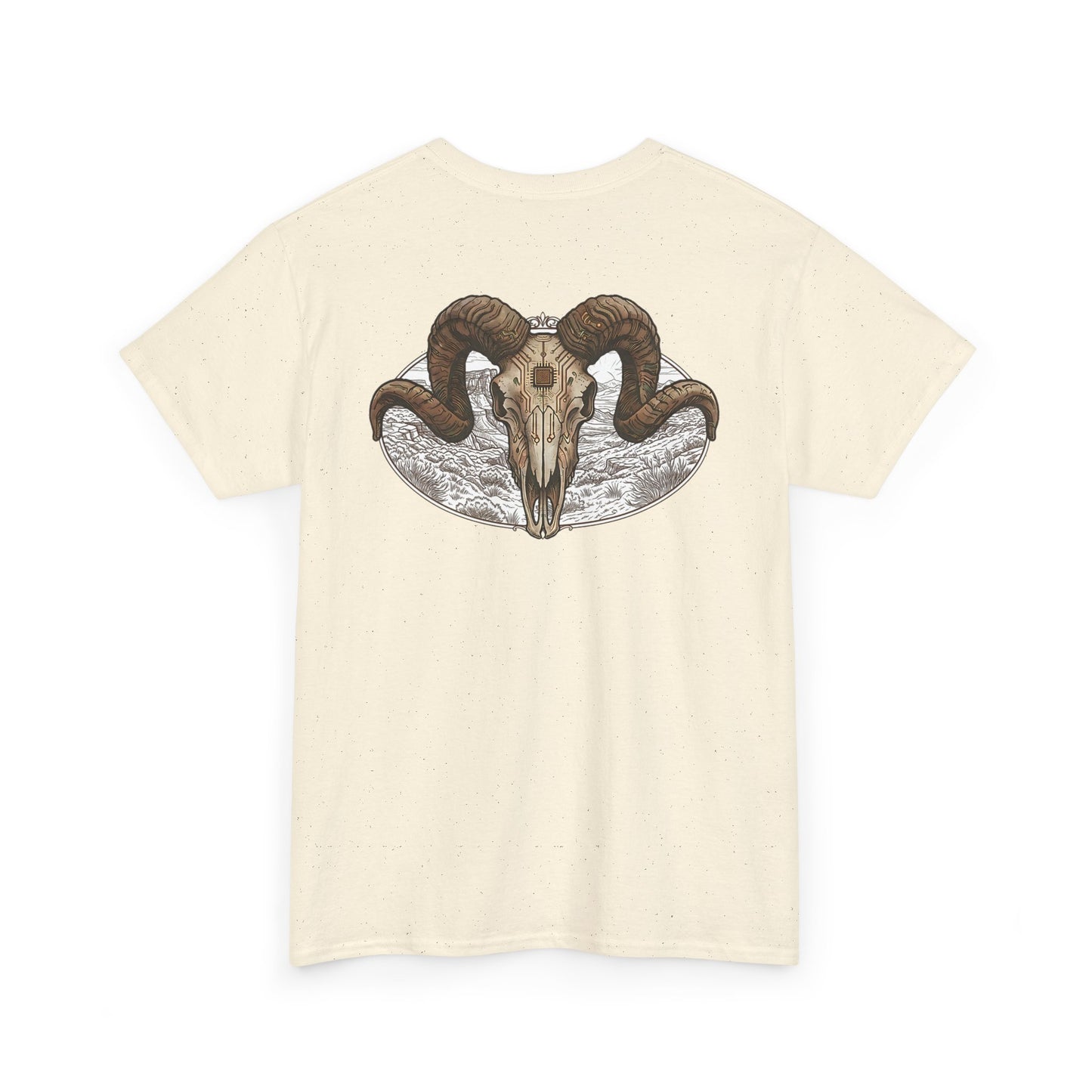 Ram Skull Graphic Tee Double Sided — 'Chestnut Valley, Oregon' Vintage Occult Shirt