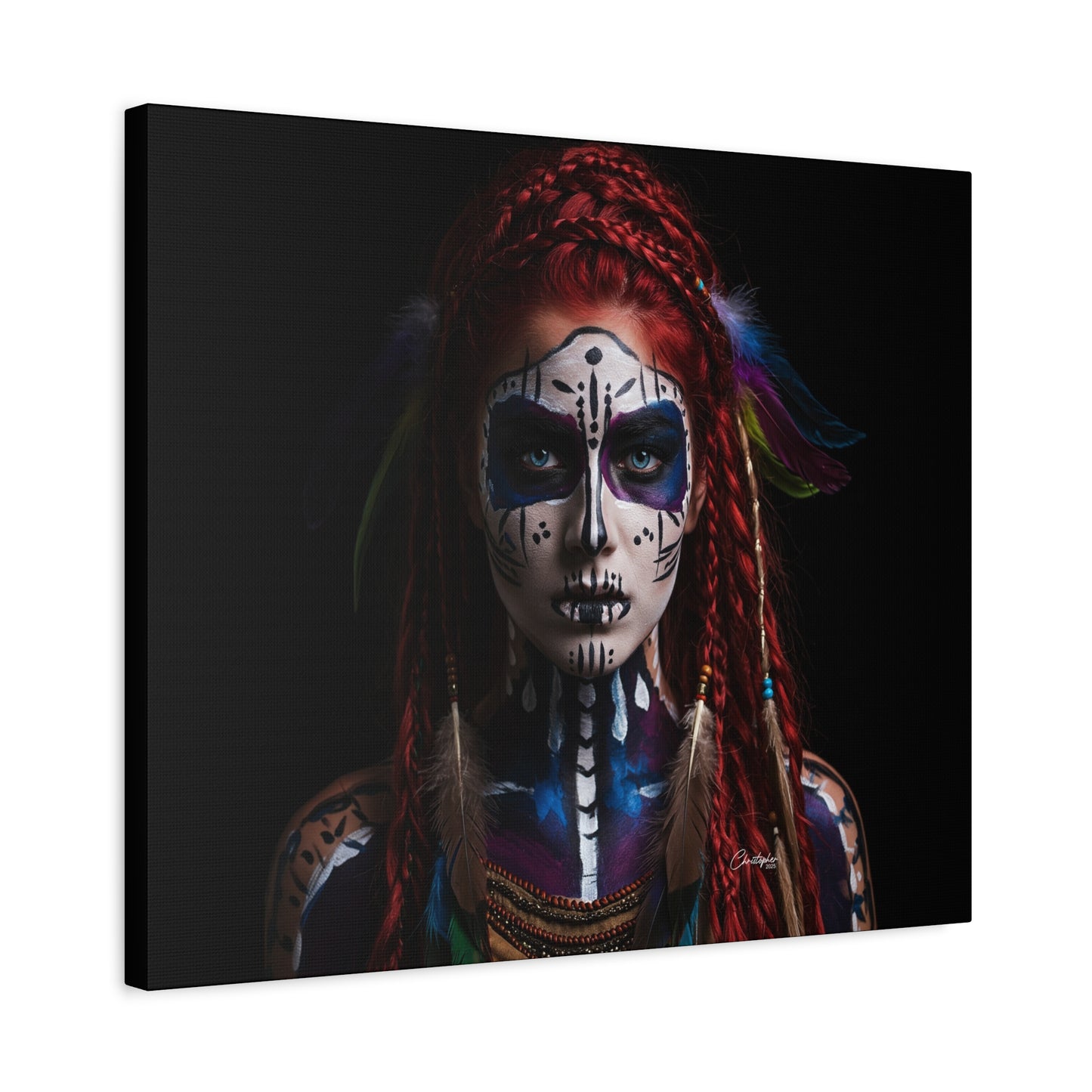Colorful Tribal Art Canvas Print - Bohemian Home Decor