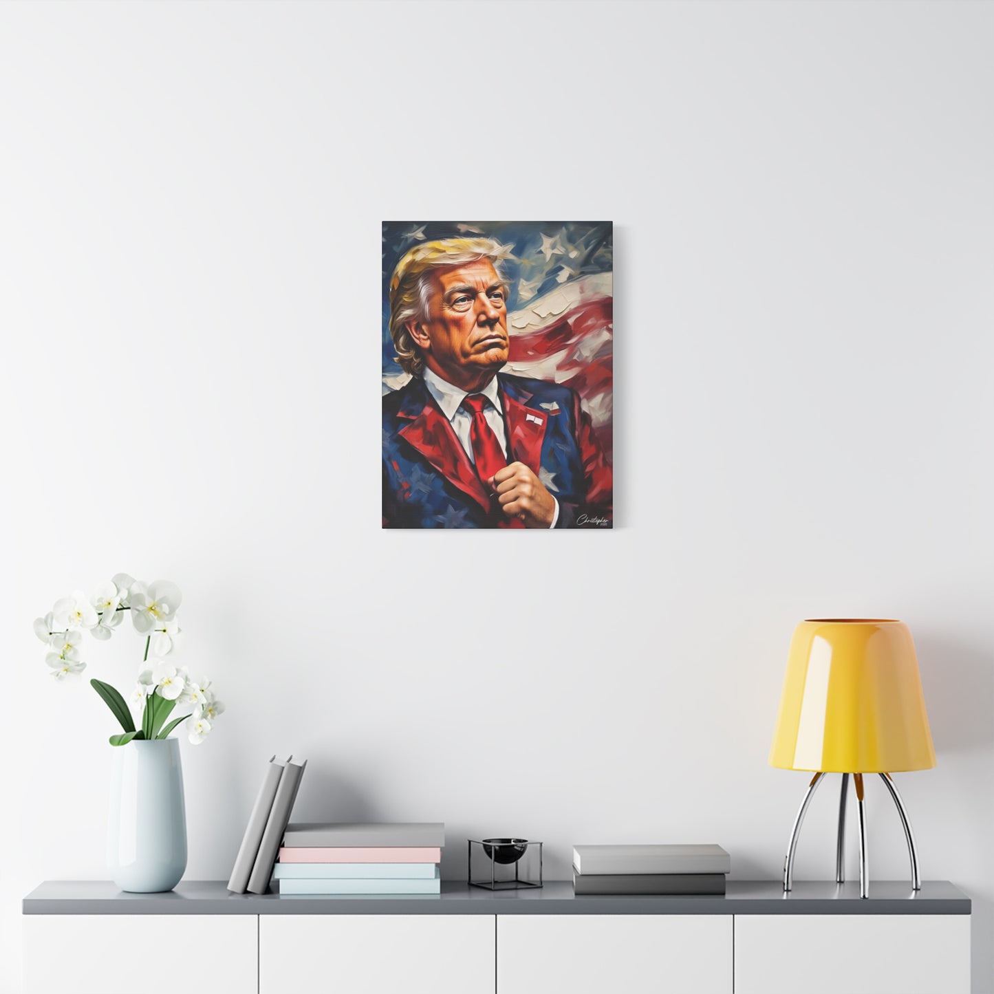Patriotic Canvas Art, Stretched Wall Decor, Home Office, Gifts for Republicans, Political Enthusiasts, Americana Artwork