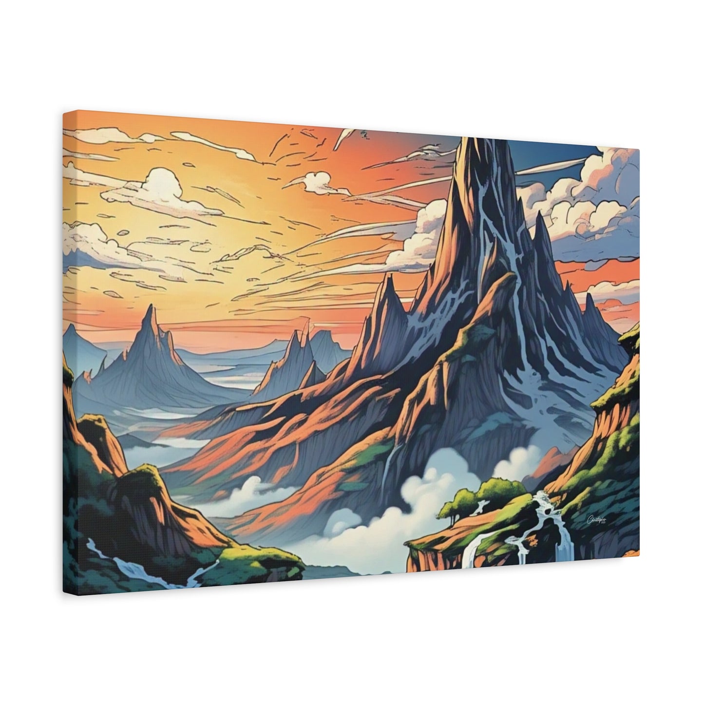 Stretched Canvas Art Print, Mountain Sunrise Landscape Decor, Wall Art for Home, Gift for Nature Lovers, Perfect for Living Room, [...]