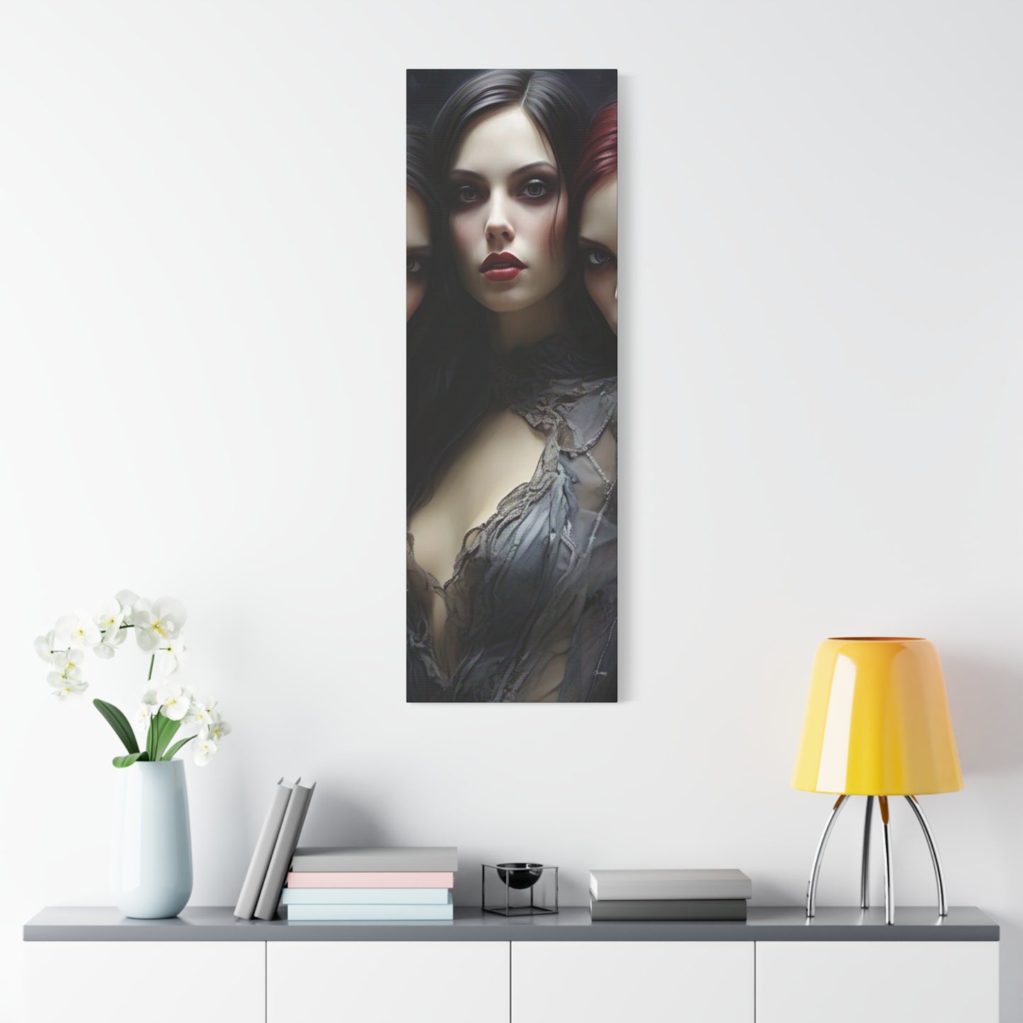 Gothic Wall Art Canvas, Fantasy Home Decor, Unique Gift for Halloween, Witchy Vibe Art, Dark Aesthetic Room Decor