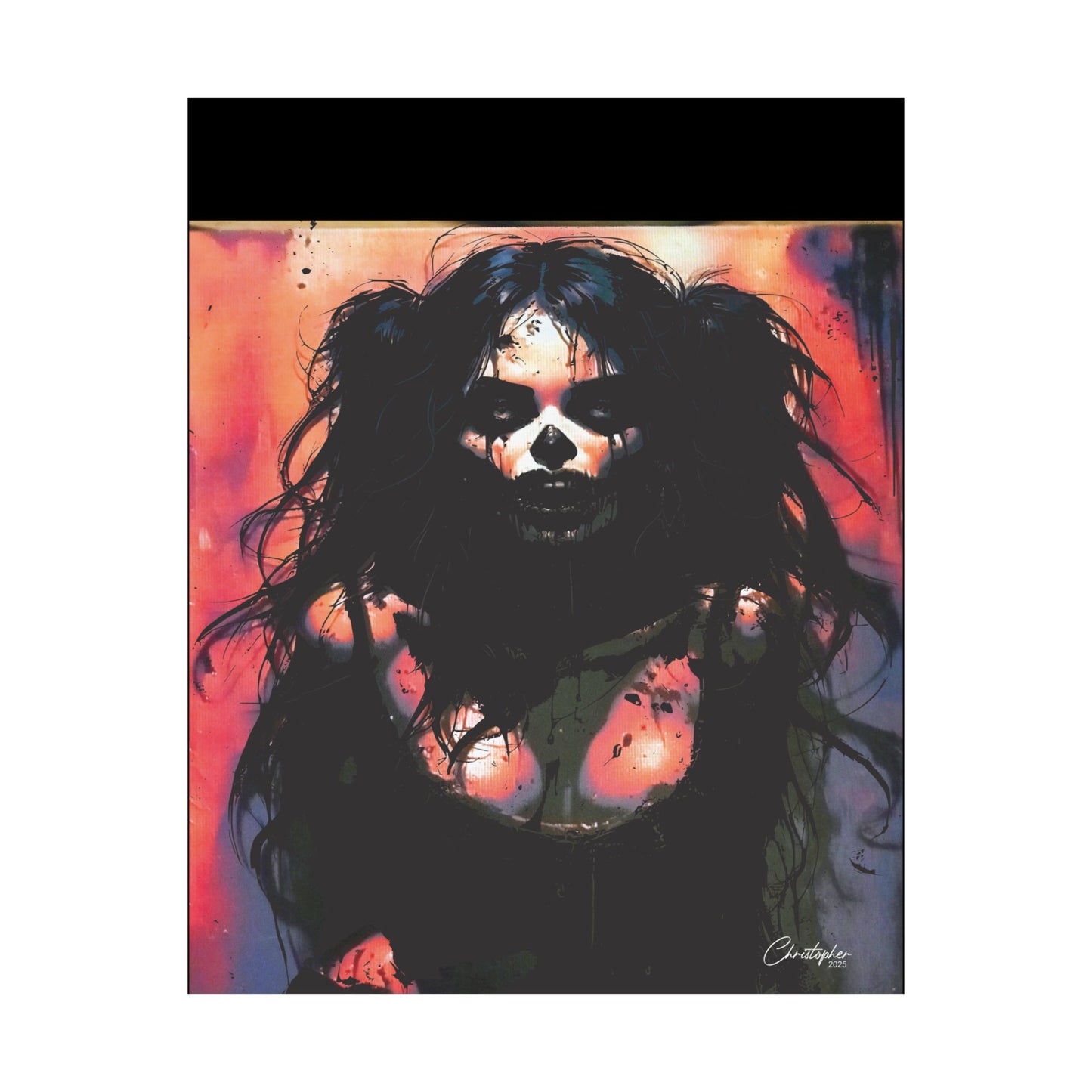 Laser Engraved Original Art Gothic Wall Art Poster, Edgy Home Decor, Alternative Aesthetic Prints, Halloween Decor, Unique Gift Idea